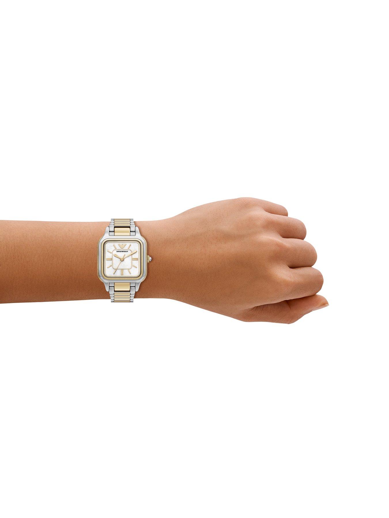 Image 3 of 7 of Emporio Armani Womens Three-Hand Two-Tone Stainless Steel Watch, AR11745