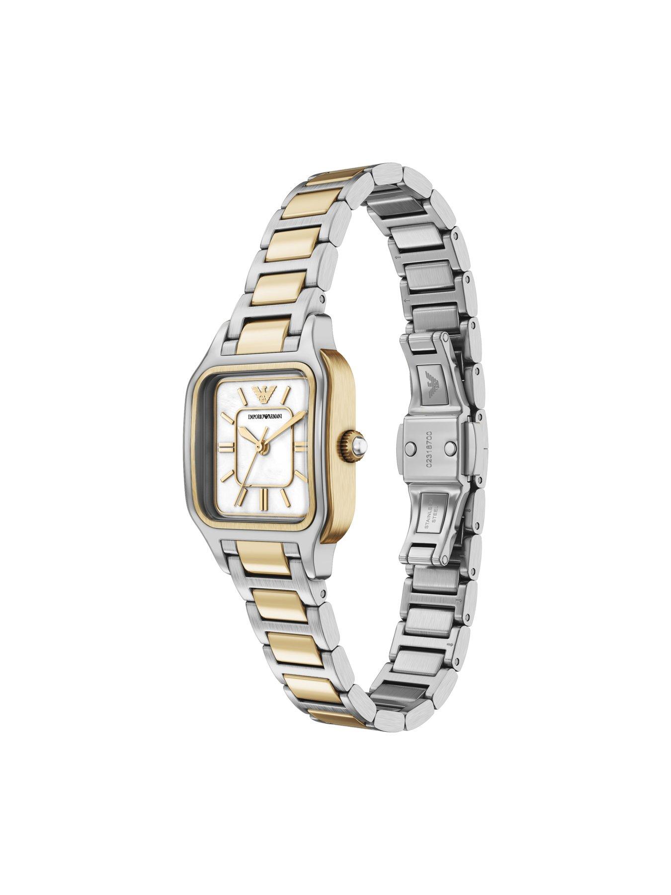 Image 6 of 7 of Emporio Armani Womens Three-Hand Two-Tone Stainless Steel Watch, AR11745