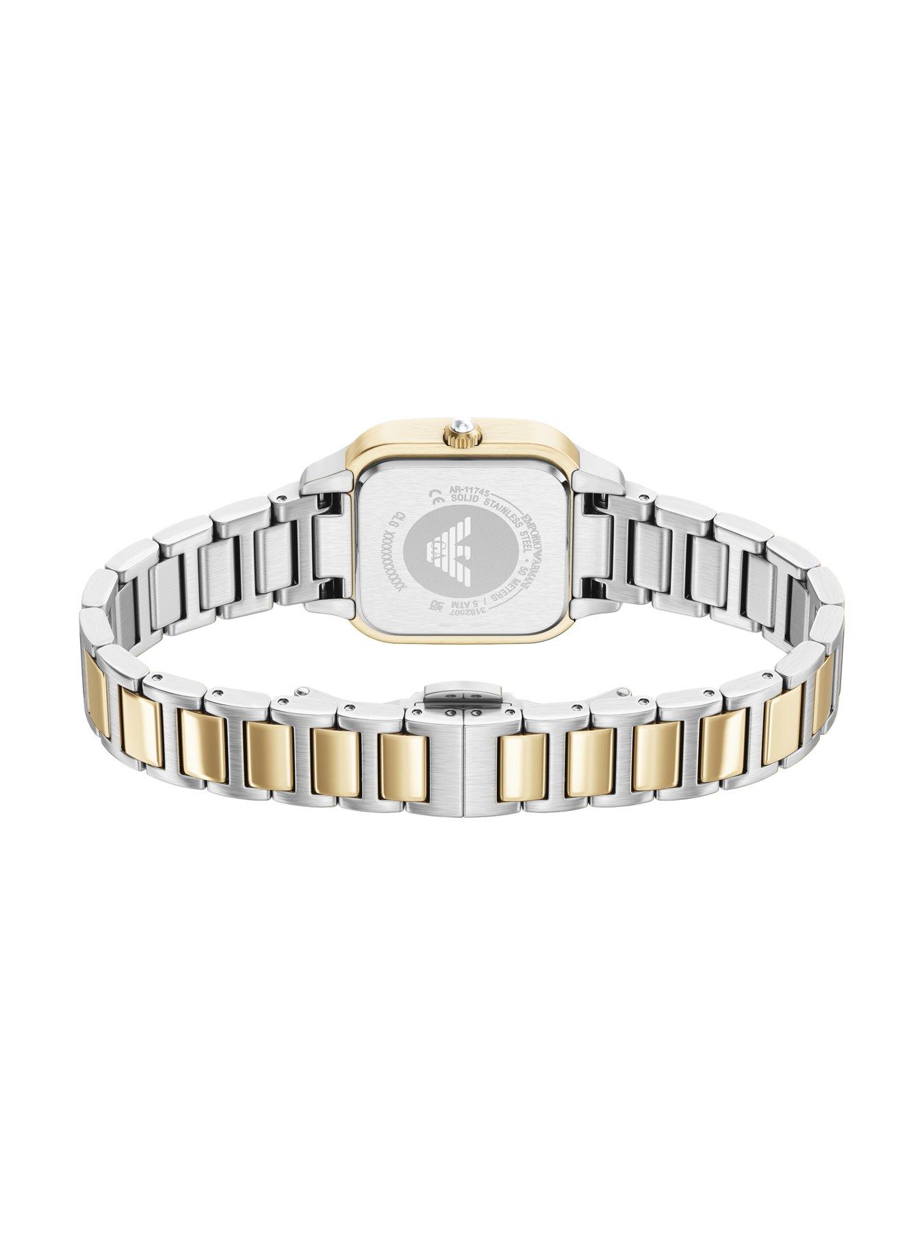 Image 7 of 7 of Emporio Armani Womens Three-Hand Two-Tone Stainless Steel Watch, AR11745