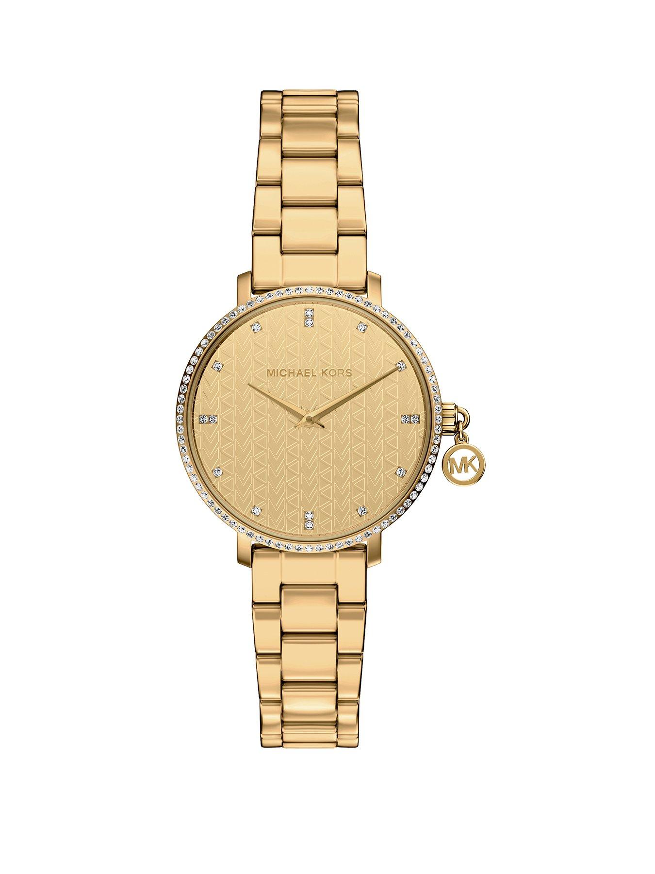 Michael Kors Womens Pyper Two-Hand Gold-Tone Stainless Steel Watch, MK7572