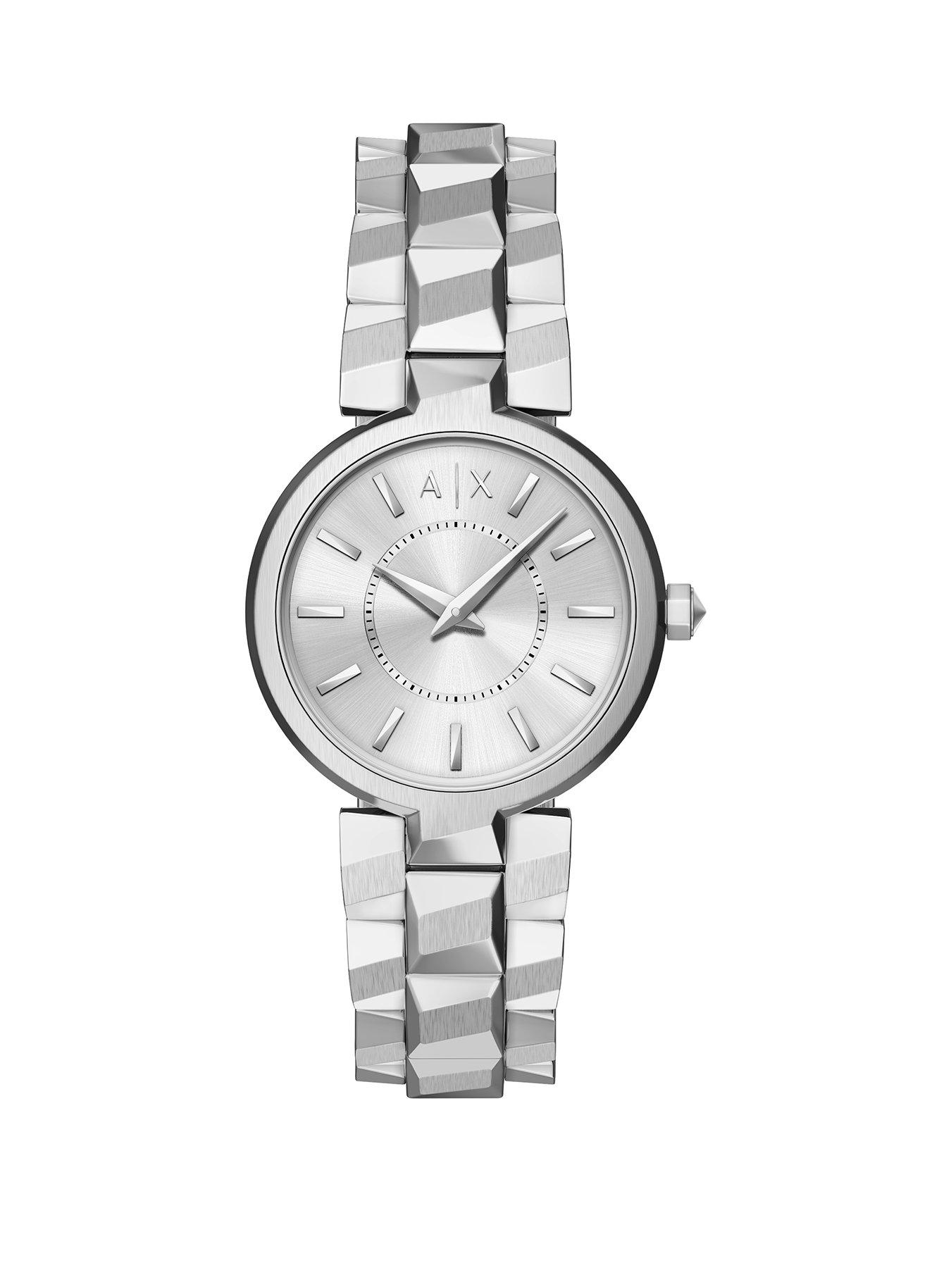Armani Exchange Audora Womens Two-Hand Stainless Steel Watch, AX4405