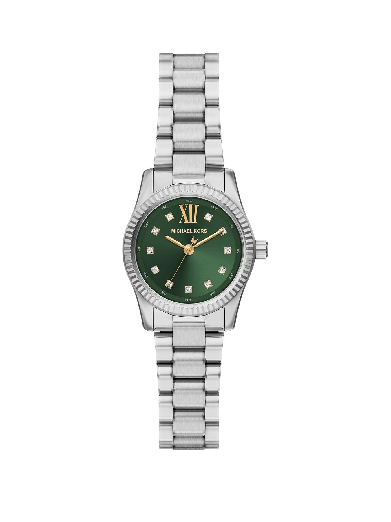 Michael Kors Womens Lexington Three-Hand Stainless Steel Watch, MK7580