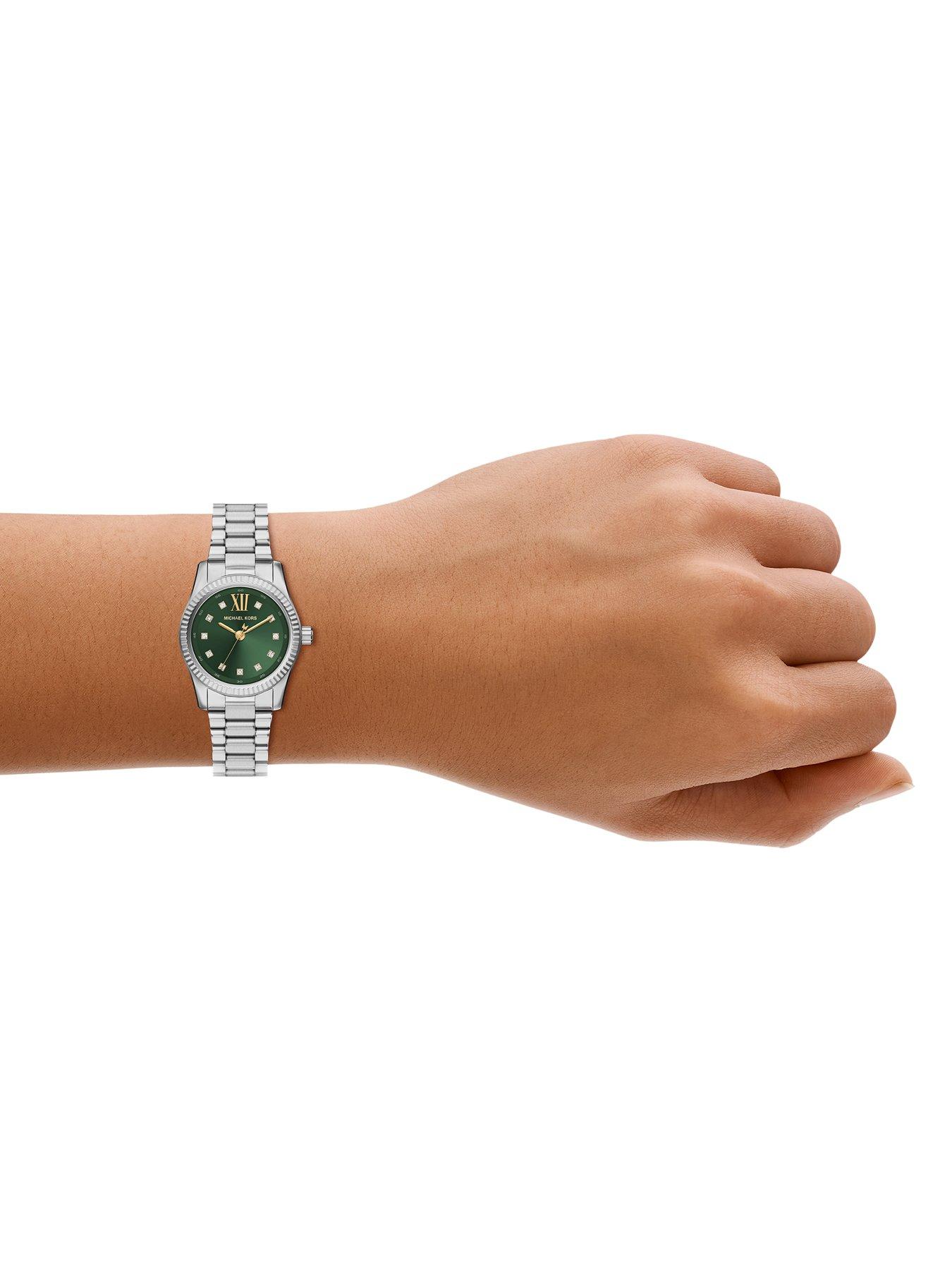 Image 4 of 7 of Michael Kors Womens Lexington Three-Hand Stainless Steel Watch, MK7580