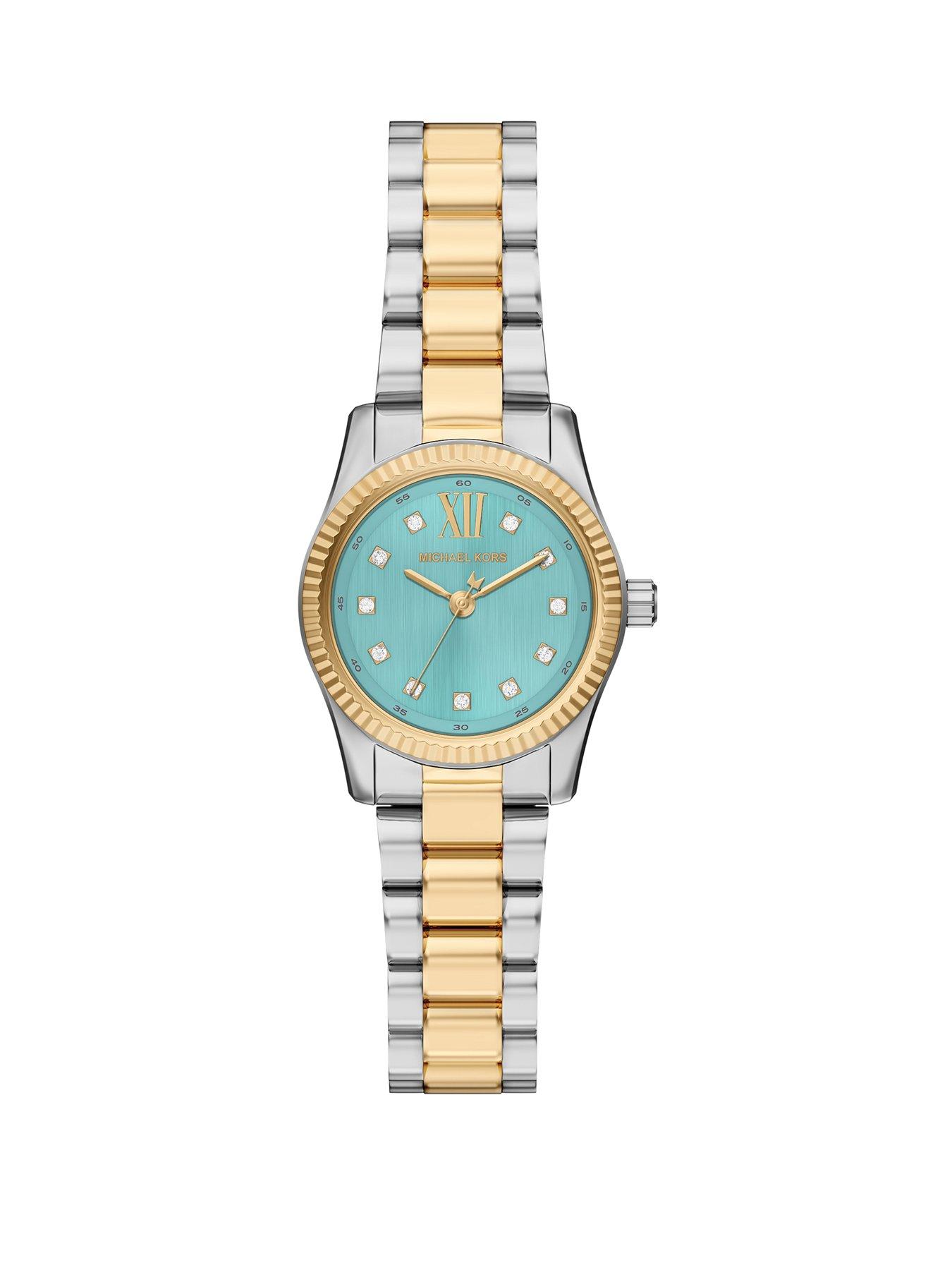 Michael Kors Womens Lexington Three-Hand Two-Tone Stainless Steel Watch, MK7579