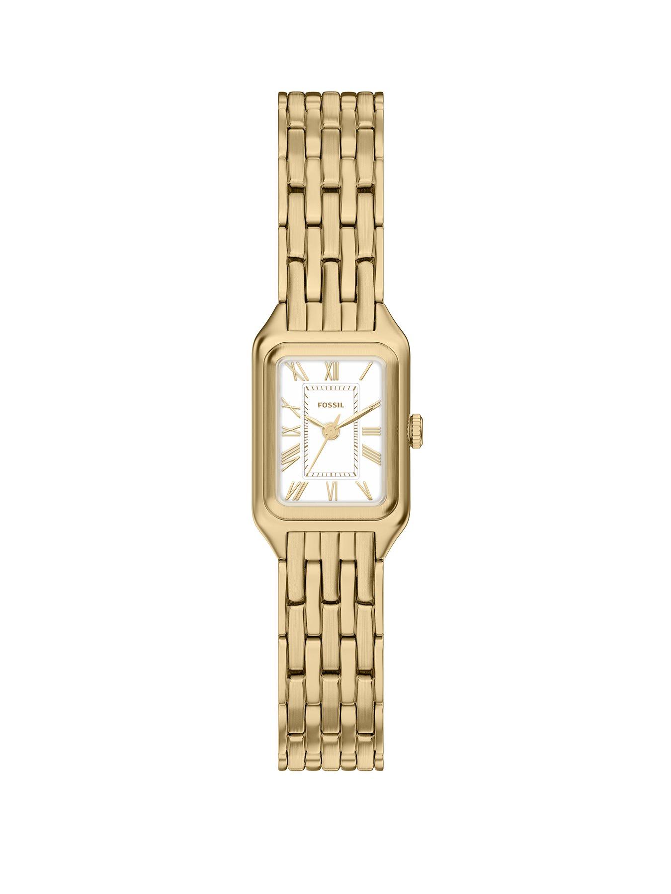 Fossil Womens Raquel Three-Hand Gold-Tone Stainless Steel Watch, ES5467