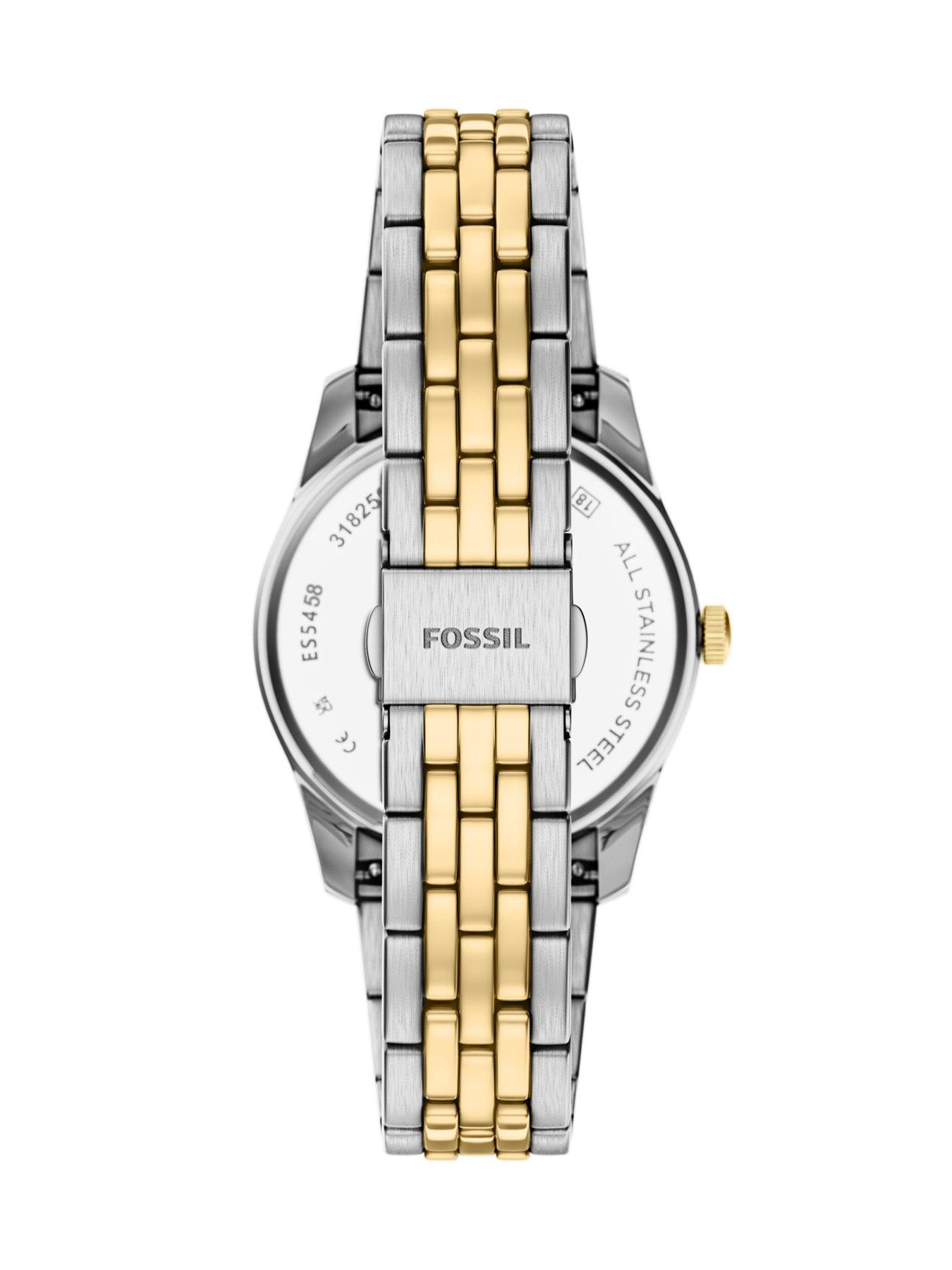 Image 2 of 7 of Fossil Womens Scarlette Three-Hand Day-Date Two-Tone Stainless Steel Watch, ES5458