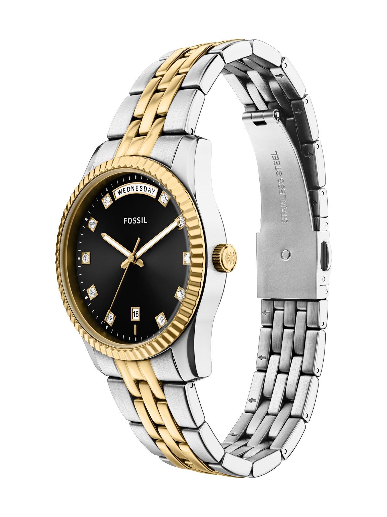 Image 7 of 7 of Fossil Womens Scarlette Three-Hand Day-Date Two-Tone Stainless Steel Watch, ES5458