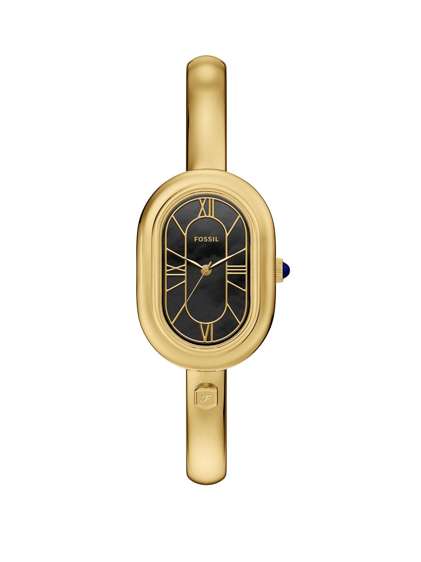 Fossil Womens Sloan Three-Hand Gold-Tone Stainless Steel Watch, ES5456