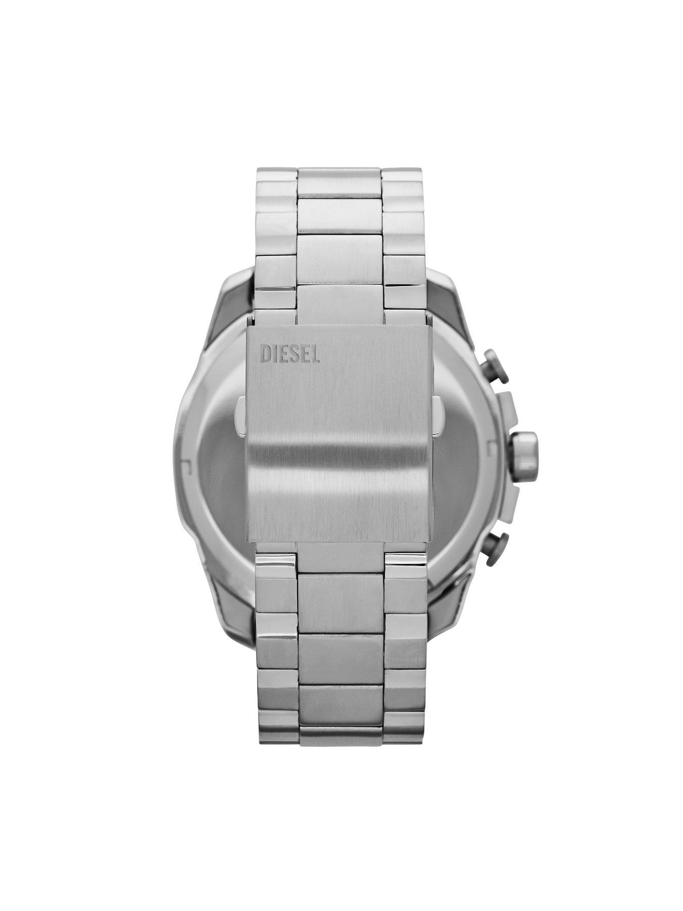 Diesel Mens Mega Chief Chronograph, Stainless Steel Watch, DZ4308