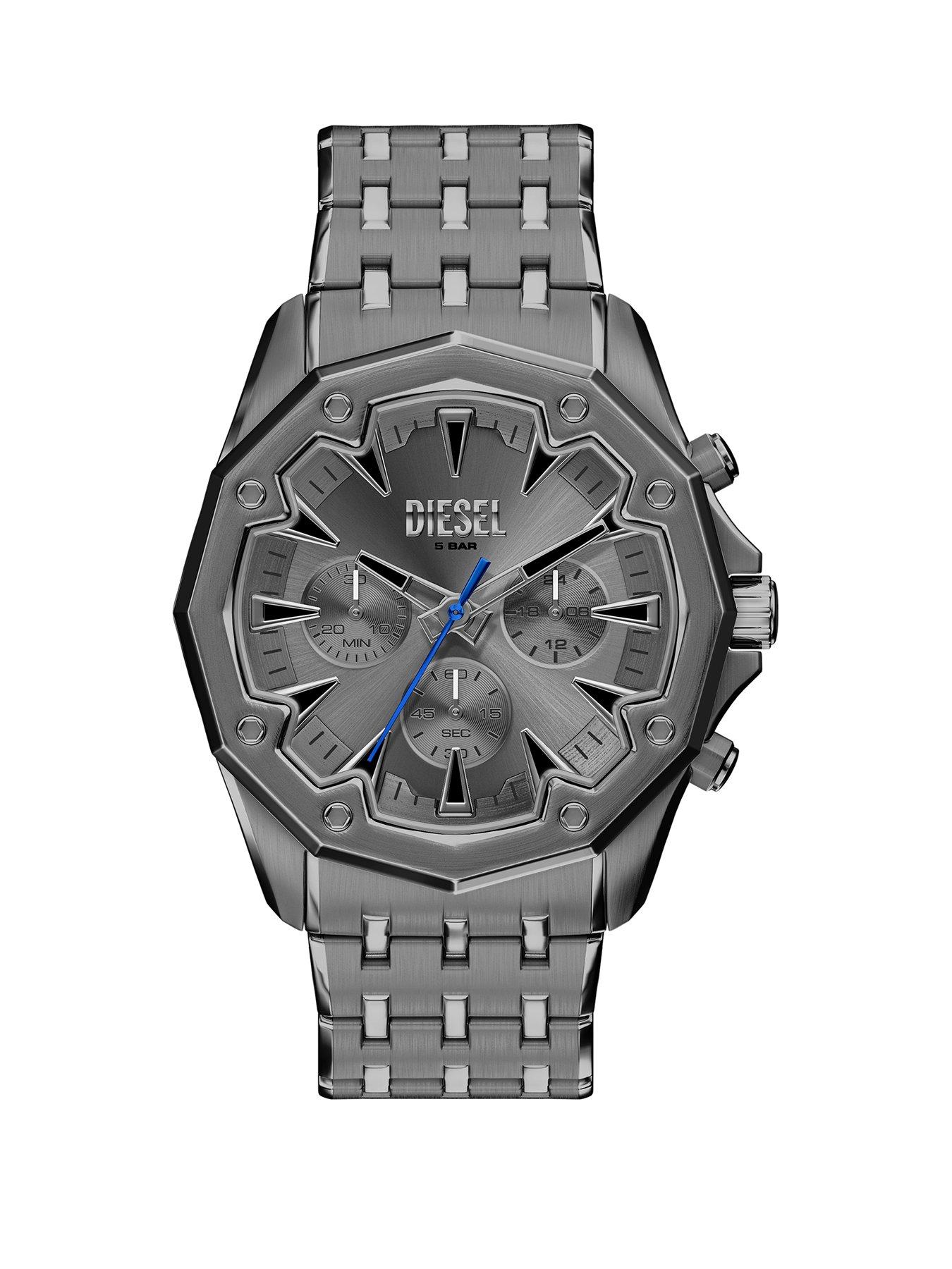 Diesel Mens Stinger Chronograph Gunmetal Stainless Steel Watch, DZ4708