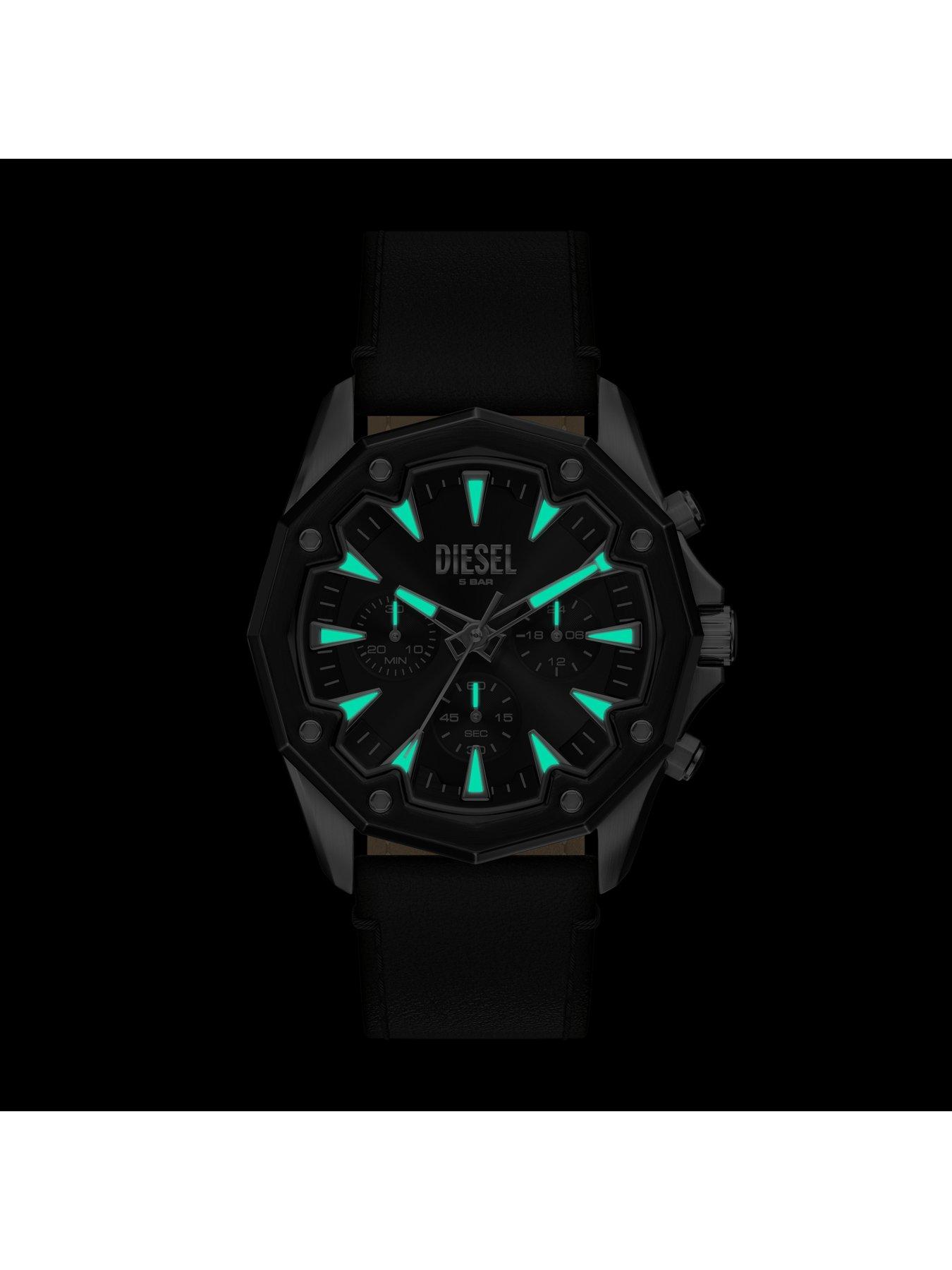 Image 5 of 7 of Diesel Mens Stinger Chronograph Black Leather Watch, DZ4710