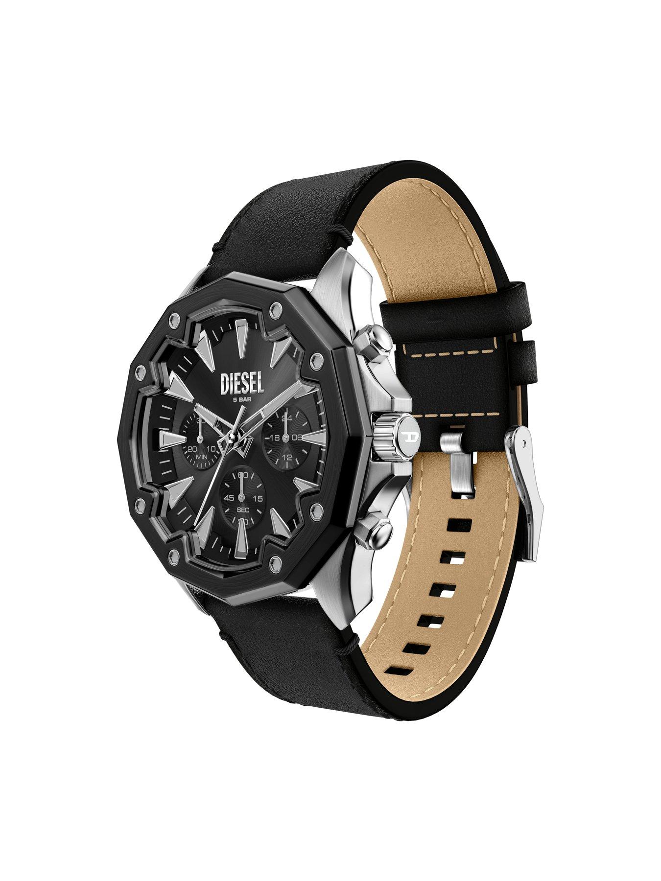Image 6 of 7 of Diesel Mens Stinger Chronograph Black Leather Watch, DZ4710