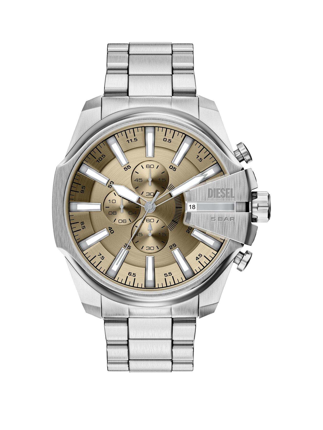 Diesel Mens Mega Chief Slim Chronograph Stainless Steel Watch, DZ4702