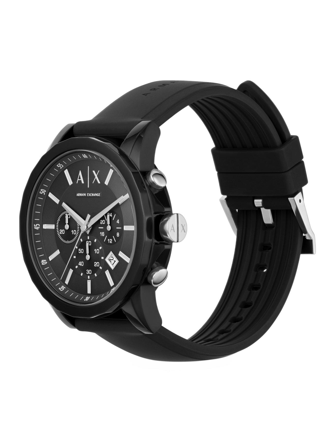 Armani Exchange Mens Chronograph, Black-Tone Stainless Steel Watch ...