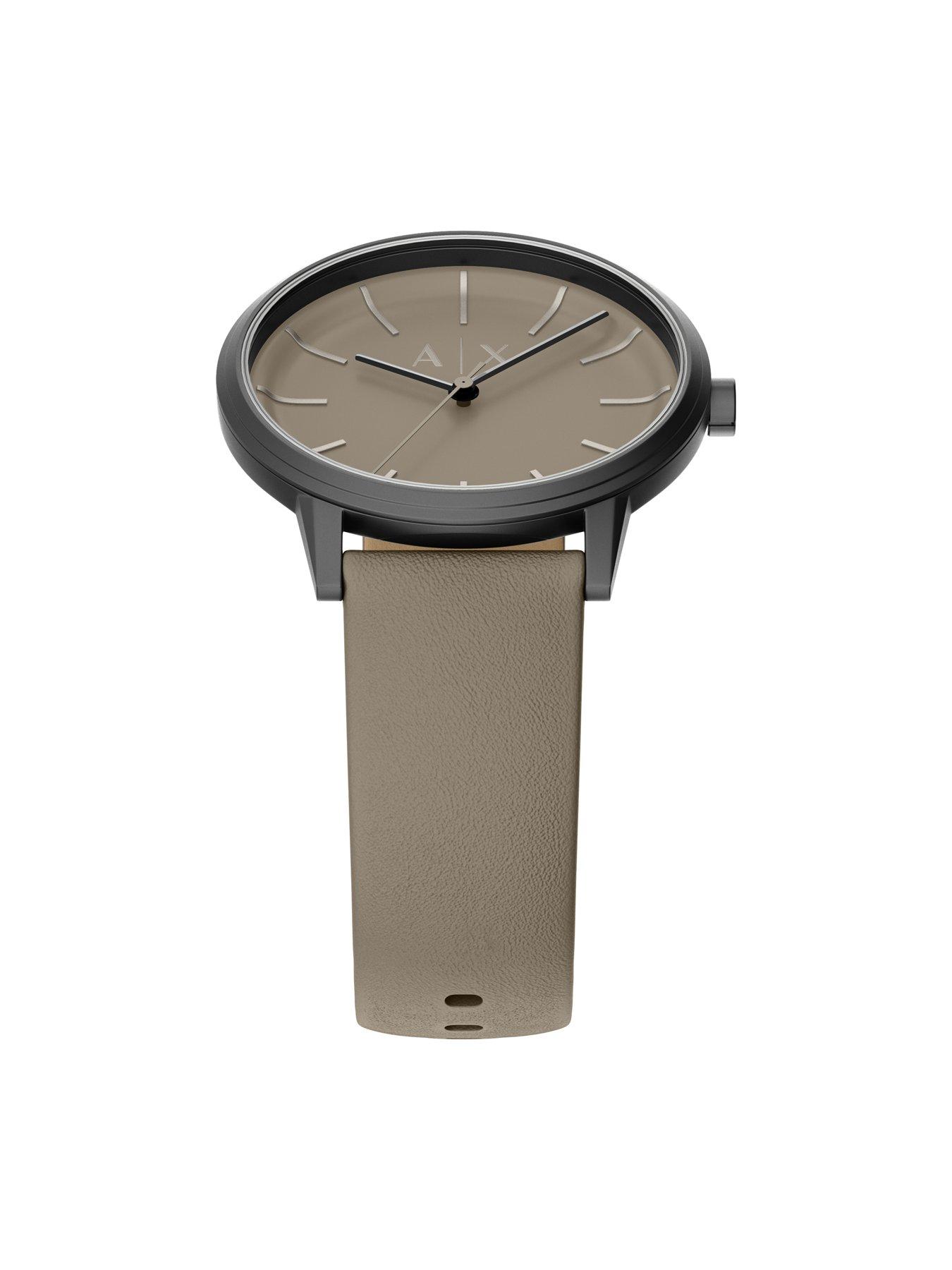 Image 5 of 7 of Armani Exchange Mens Three-Hand Grey Leather Watch, AX2766