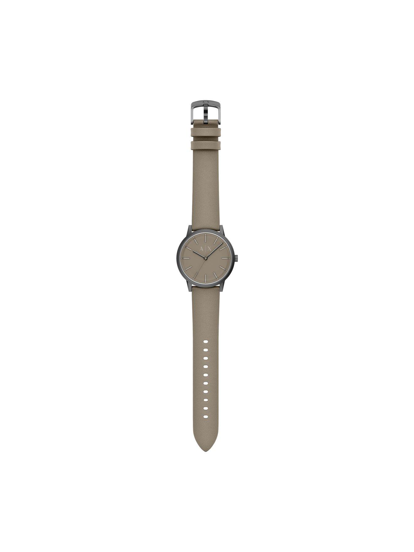 Image 7 of 7 of Armani Exchange Mens Three-Hand Grey Leather Watch, AX2766