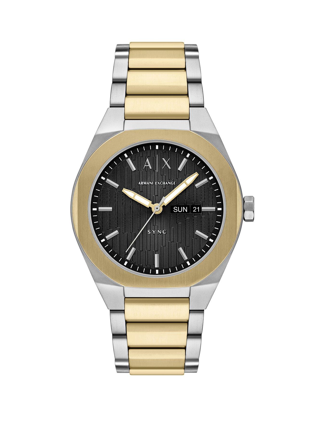 Armani Exchange Mens Sync Two-Tone Stainless Steel Watch, AX4298