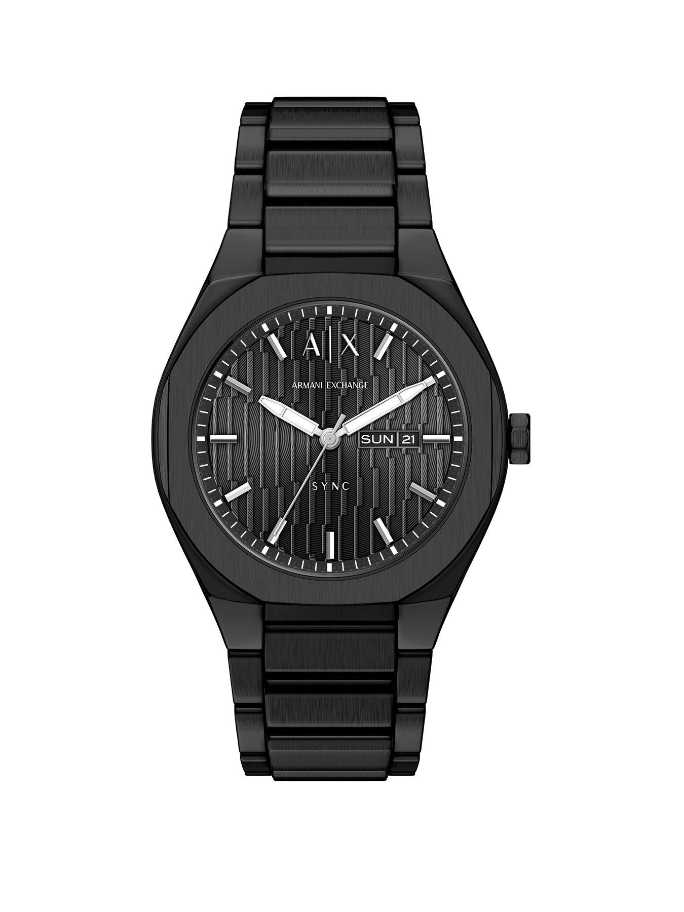 Armani Exchange Mens Sync Black Stainless Steel Watch, AX4301