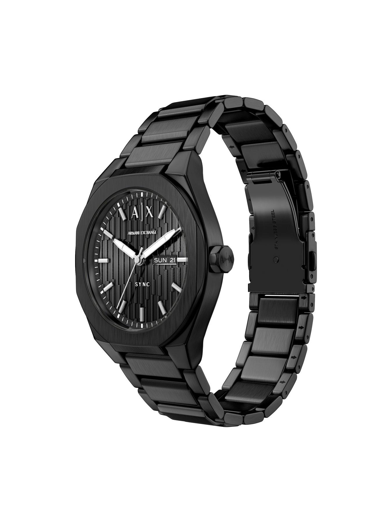 Image 4 of 5 of Armani Exchange Mens Sync Black Stainless Steel Watch, AX4301