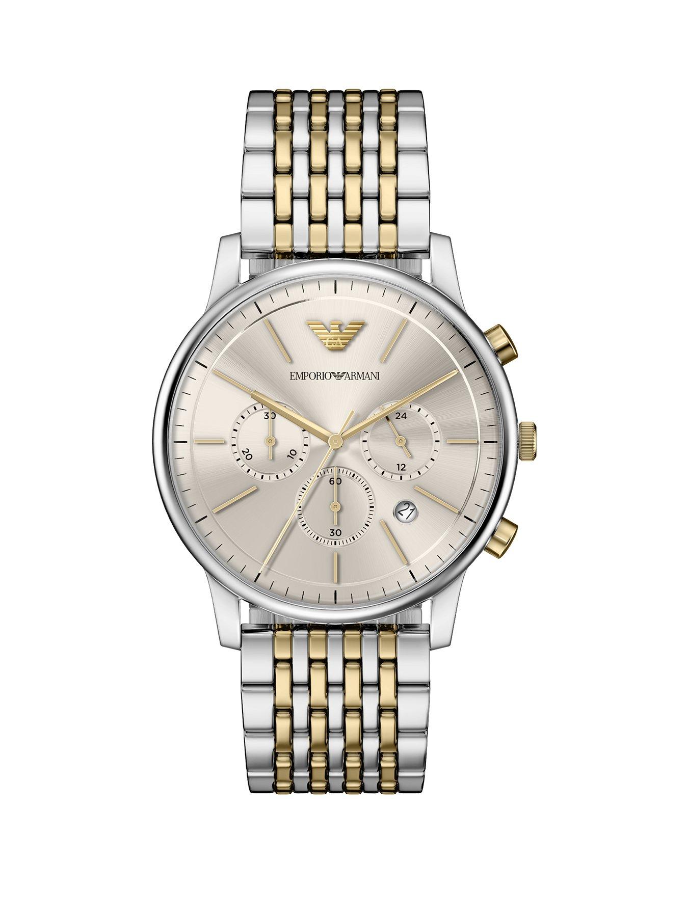 Emporio Armani Mens Chronograph Two-Tone Stainless Steel Watch, AR11773