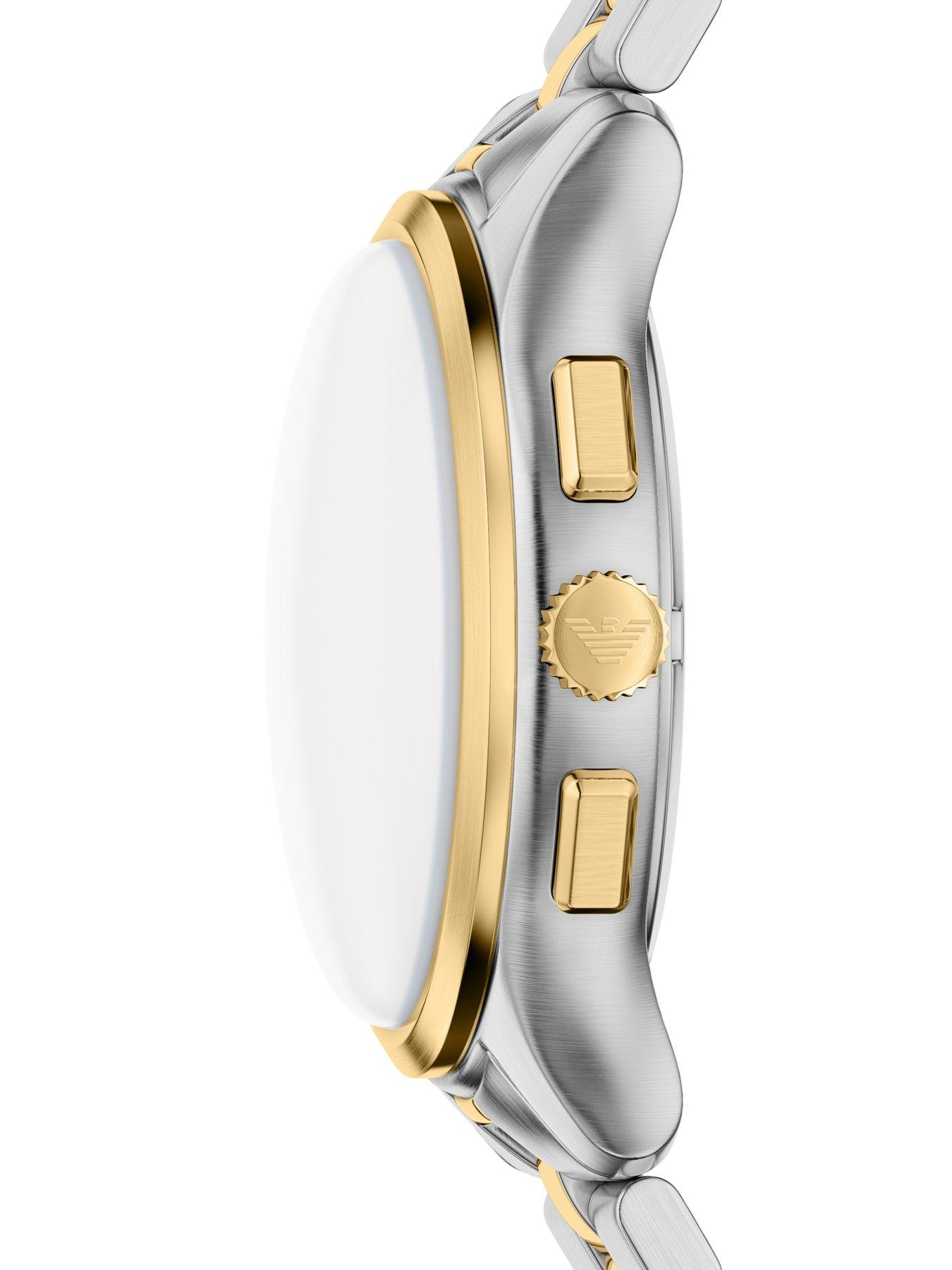 Image 4 of 7 of Emporio Armani Mens Chronograph two-Tone Stainless Steel Watch and Bracelet Set, AR80084SET
