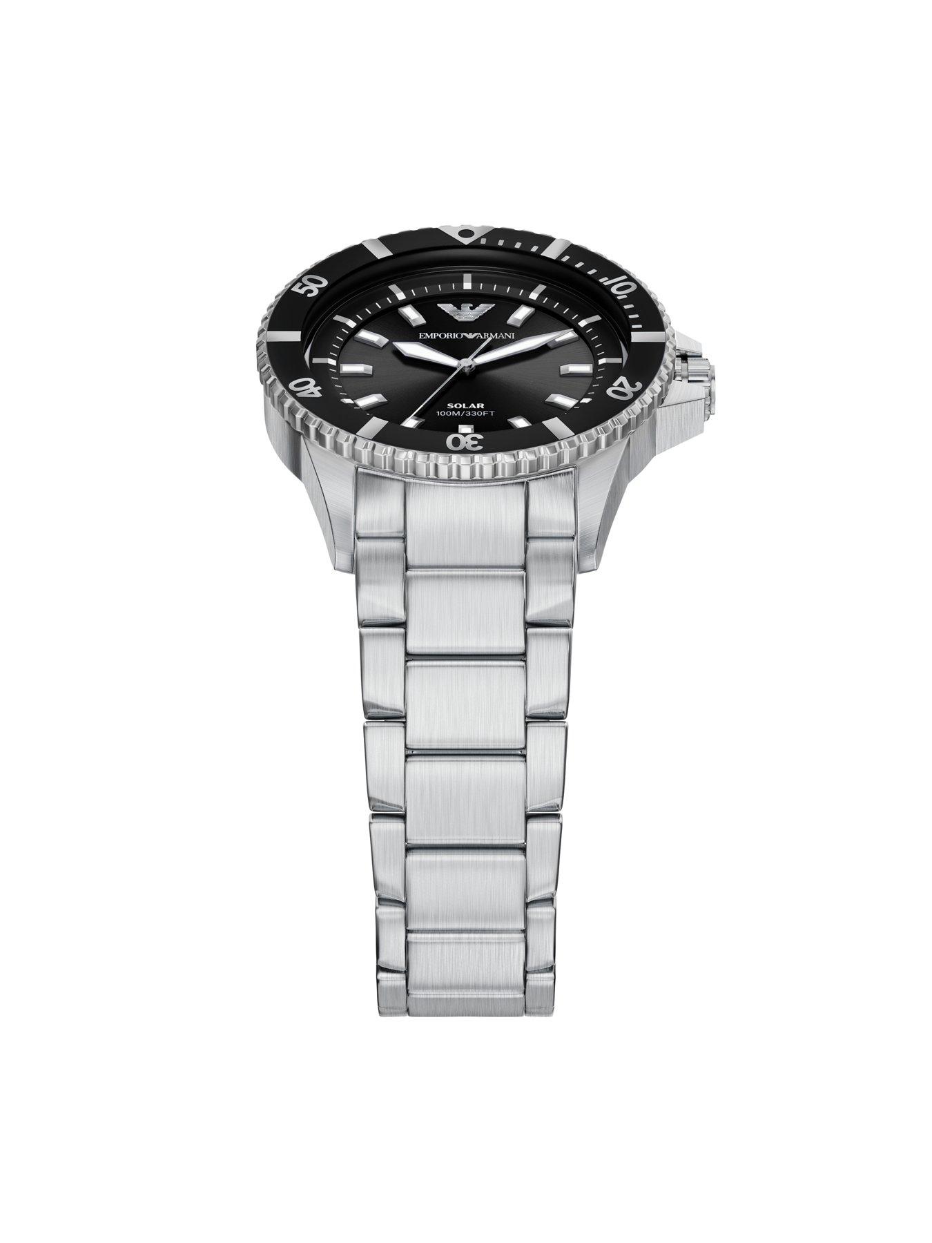 Emporio Armani Mens World Explorer Solar-Powered Three-Hand
