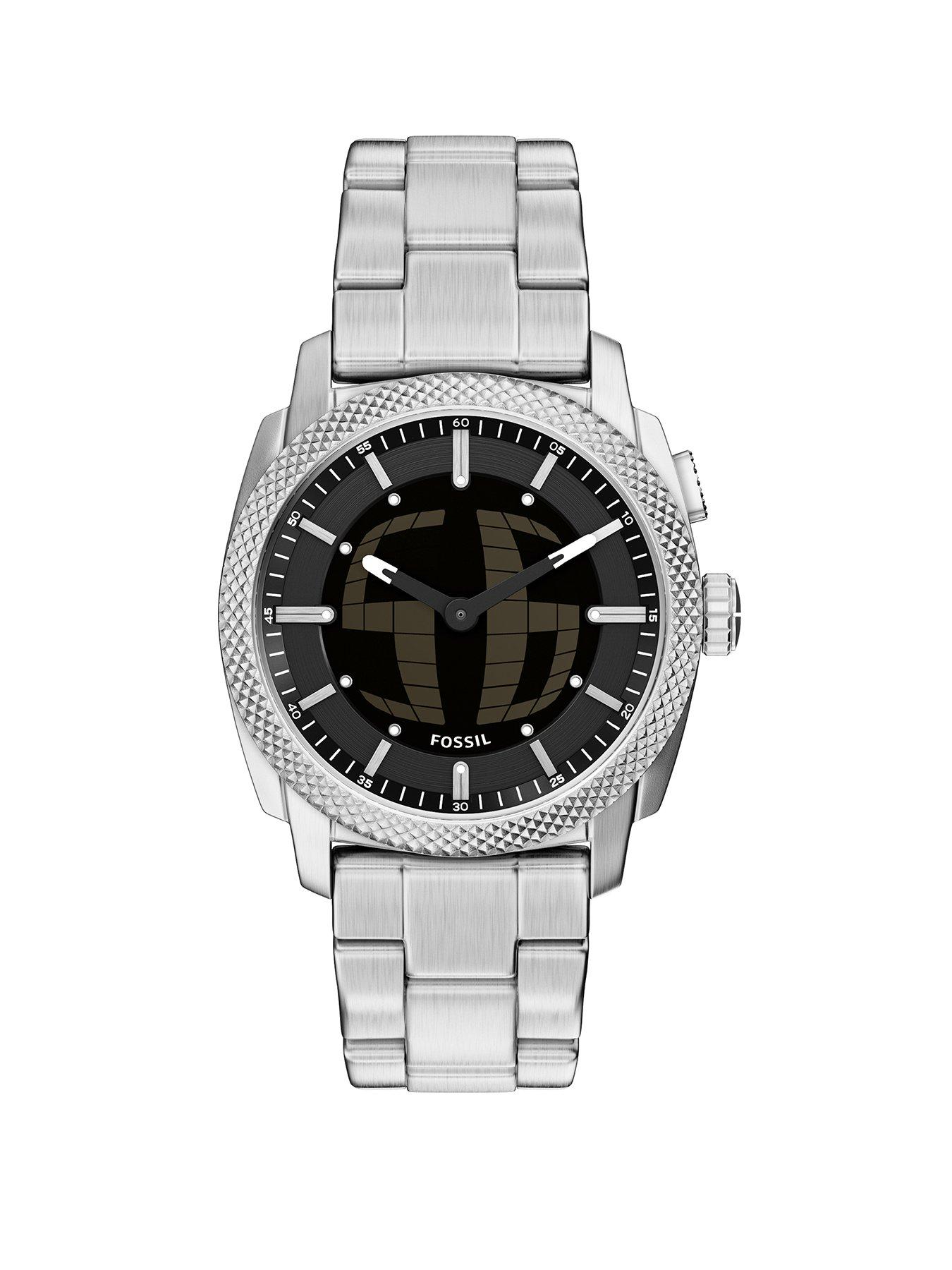 Fossil Mens Machine Big Tic Stainless Steel Watch, FS6155