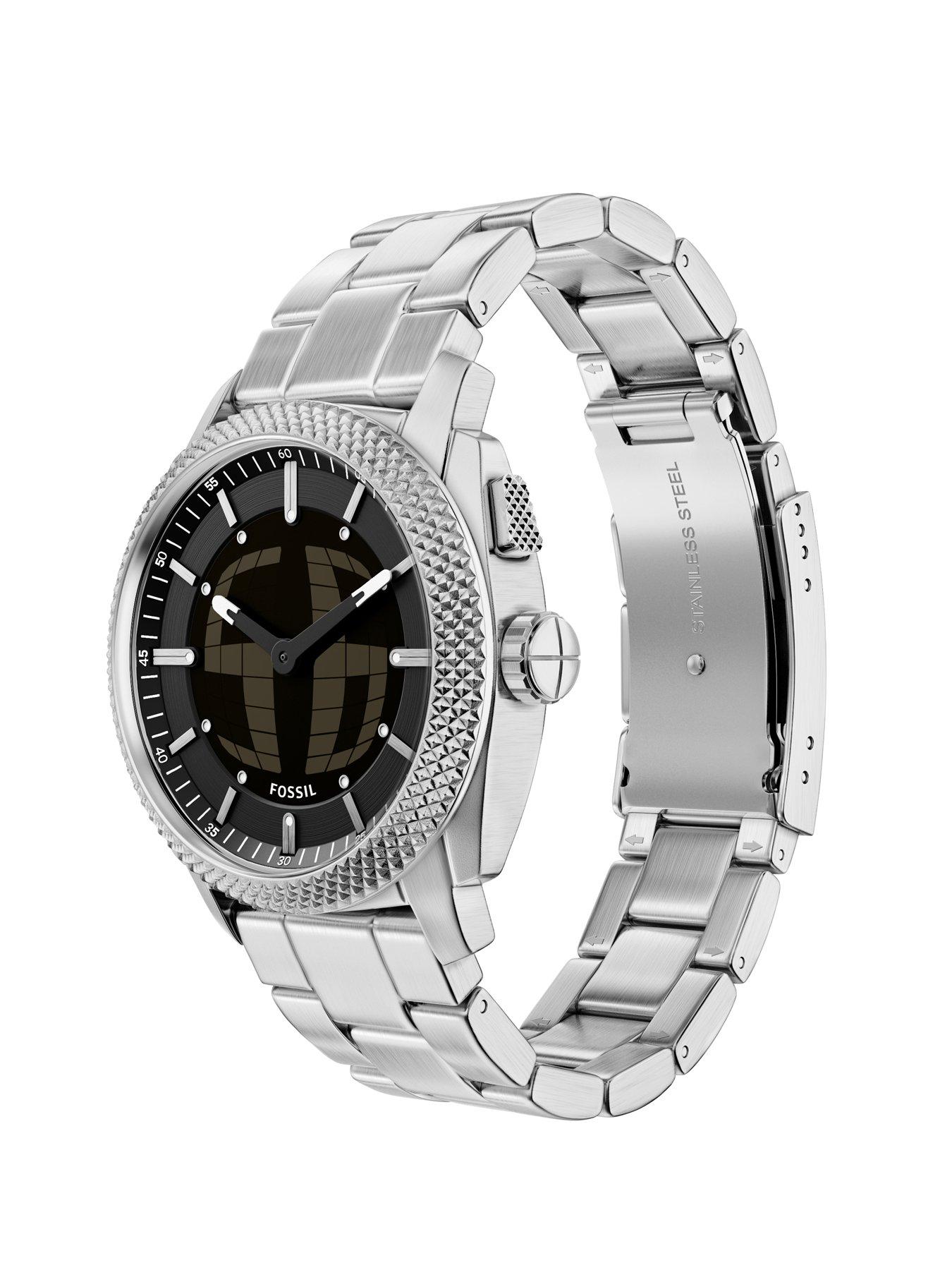 Fossil Mens Machine Big Tic Stainless Steel Watch, FS6155 | Very