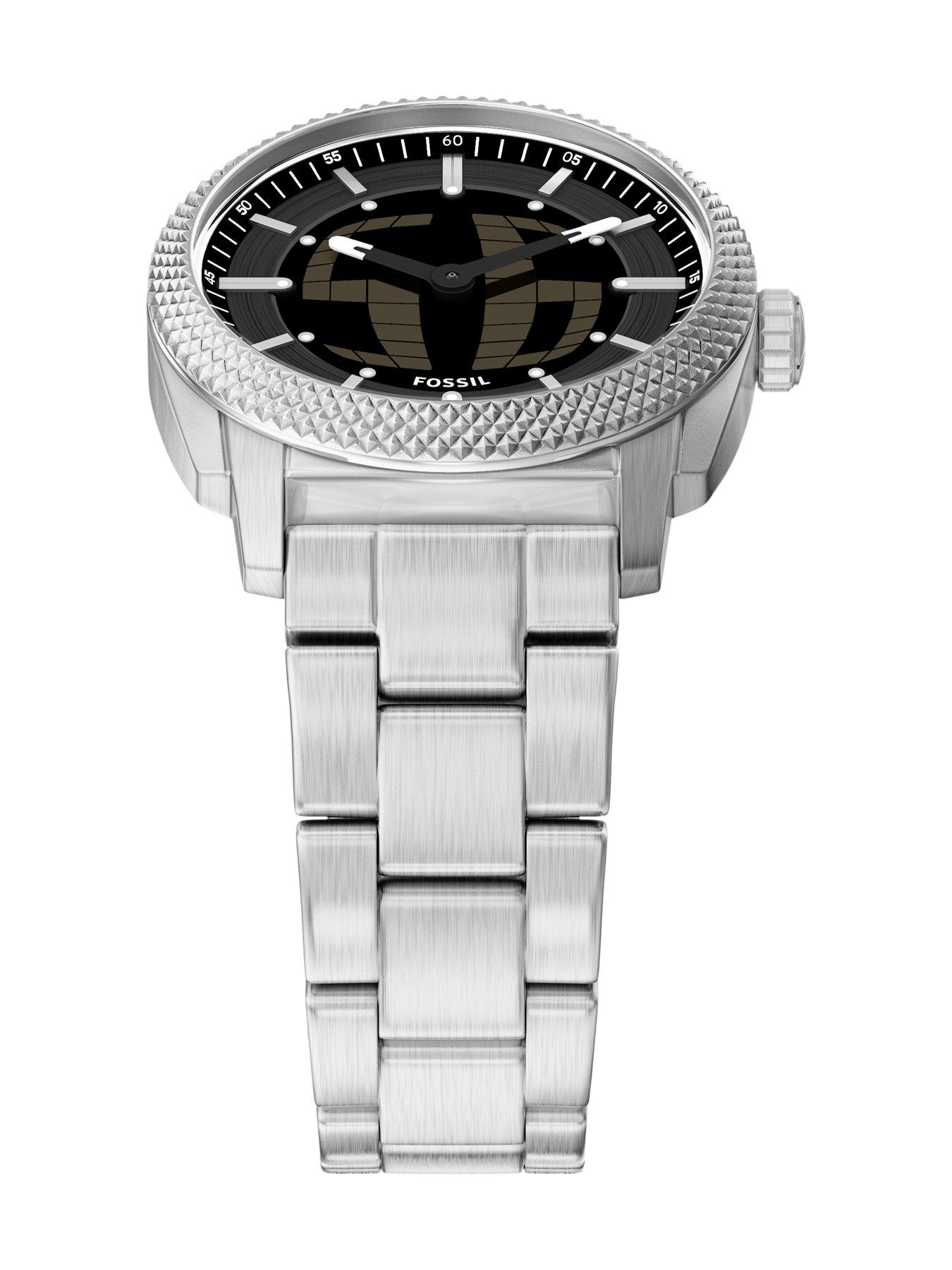 Fossil Mens Machine Big Tic Stainless Steel Watch, FS6155 | Very