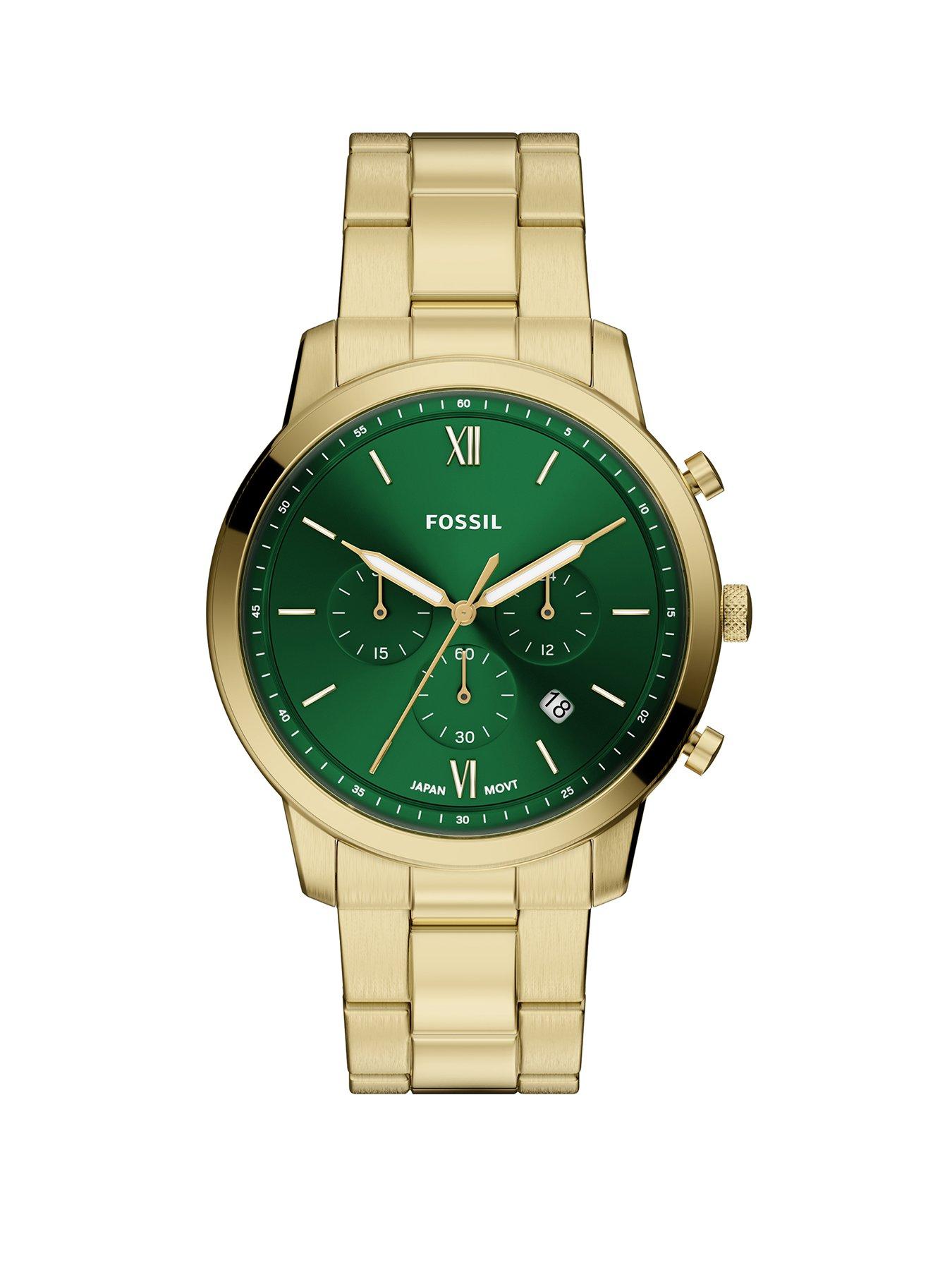 Fossil Mens Neutra Chronograph Gold-Tone Stainless Steel Watch, FS6164