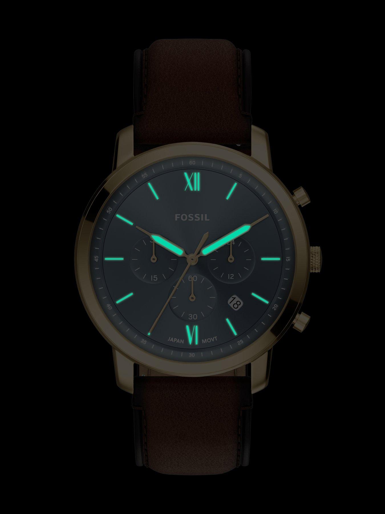 Image 4 of 7 of Fossil Mens Neutra Chronograph Brown Leather Watch, FS6162