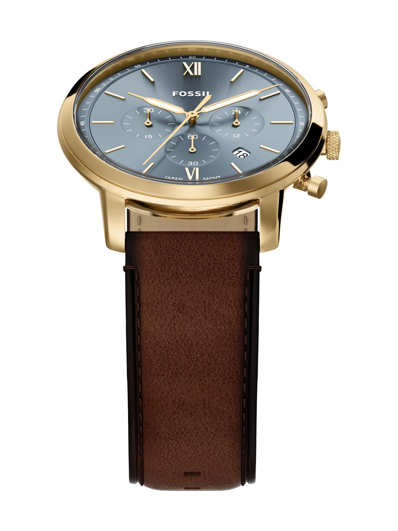 Image 5 of 7 of Fossil Mens Neutra Chronograph Brown Leather Watch, FS6162
