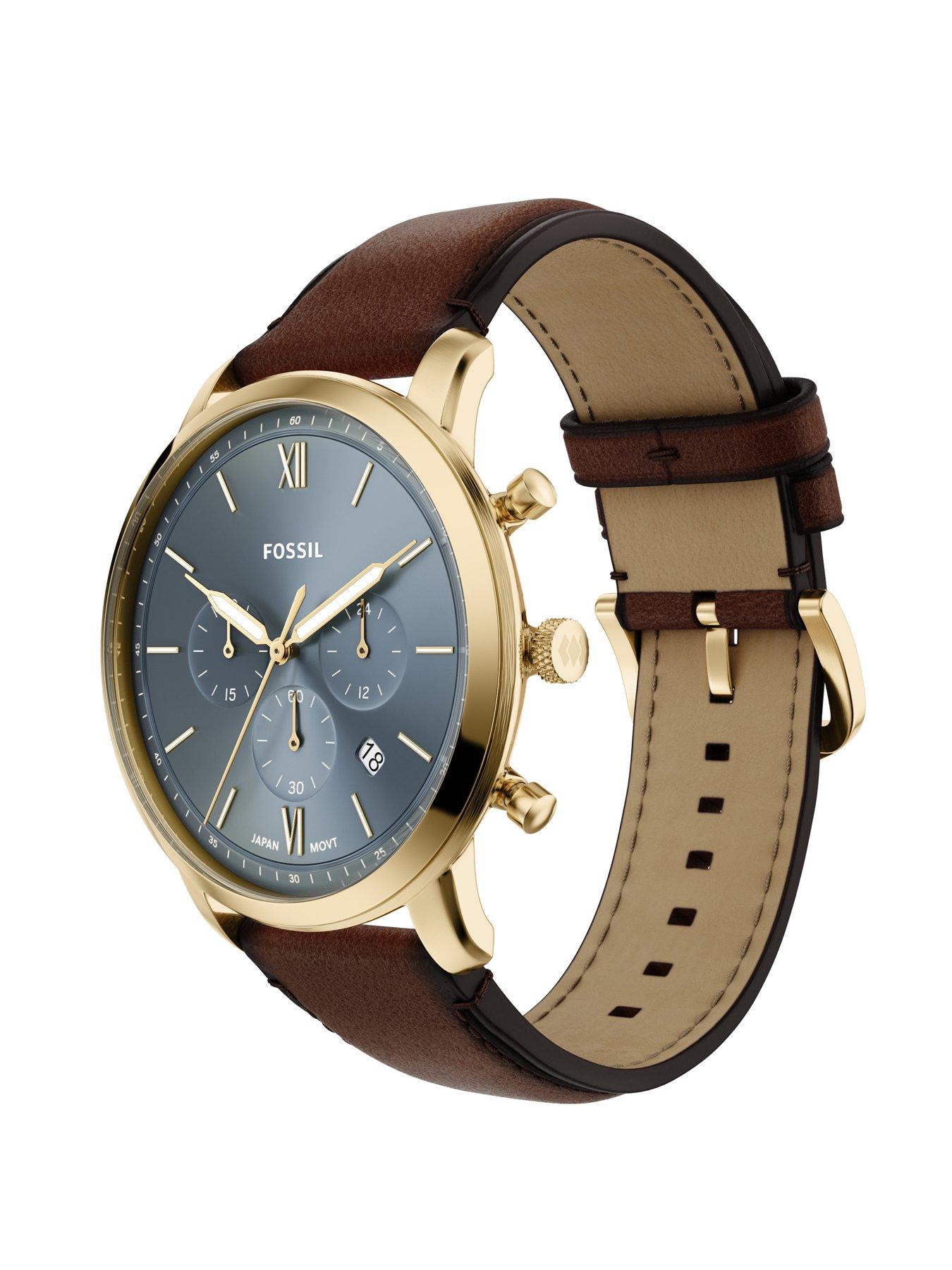 Image 6 of 7 of Fossil Mens Neutra Chronograph Brown Leather Watch, FS6162