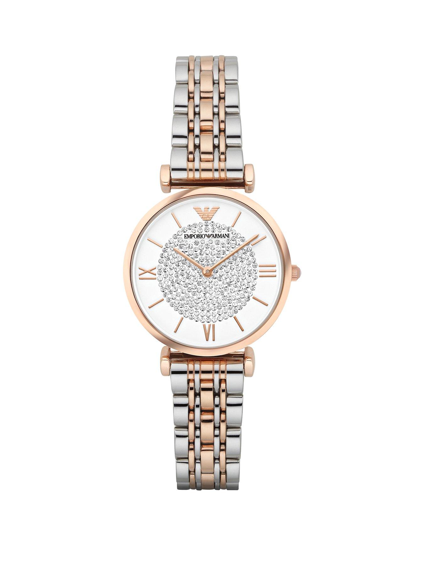 Emporio Armani Womens Two-Hand, Rose Gold-Tone Stainless Steel Watch, AR1926