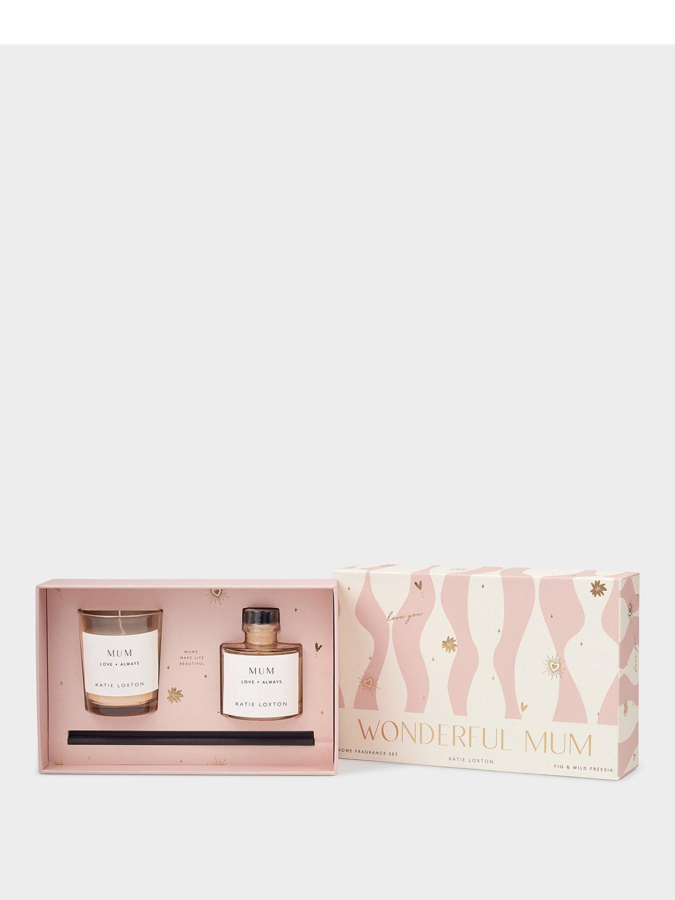 Katie Loxton MINI VOTIVE AND MINI REED DIFFUSER GIFT SET | WONDERFUL MUM | English Pear and White Tea | 12.7cm x 19.7cm x 6cm