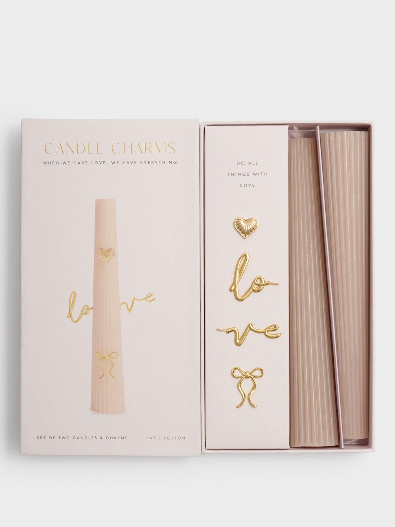 Katie Loxton CANDLE CHARM GIFT SET , LOVE , Pink , 25cm x 12cm x 6cm