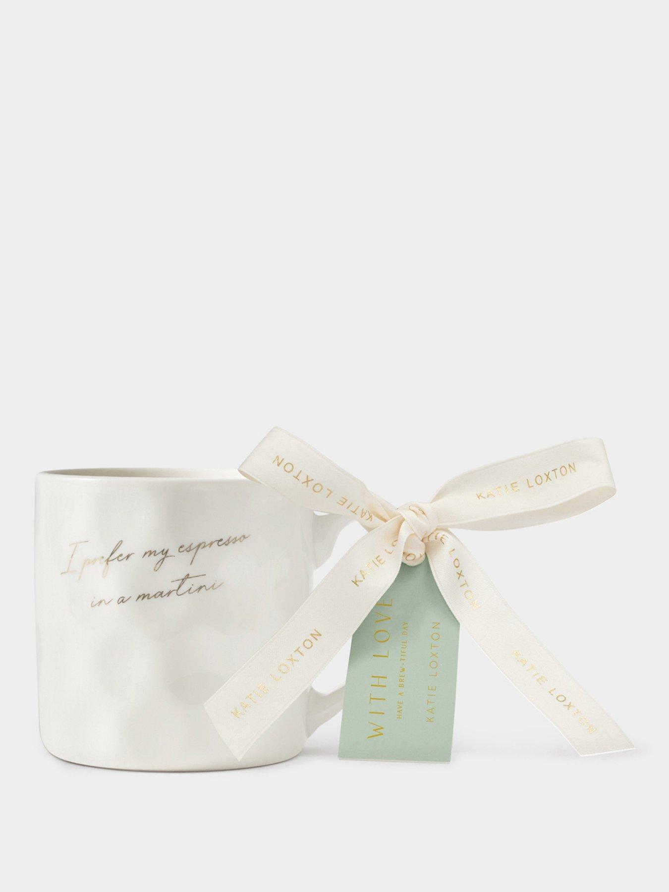 Katie Loxton DAPPLED CERAMIC MUG , I PREFER MY ESPRESSO IN A MARTINI , Off White , 9.7cm x 9.8cm x 8cm