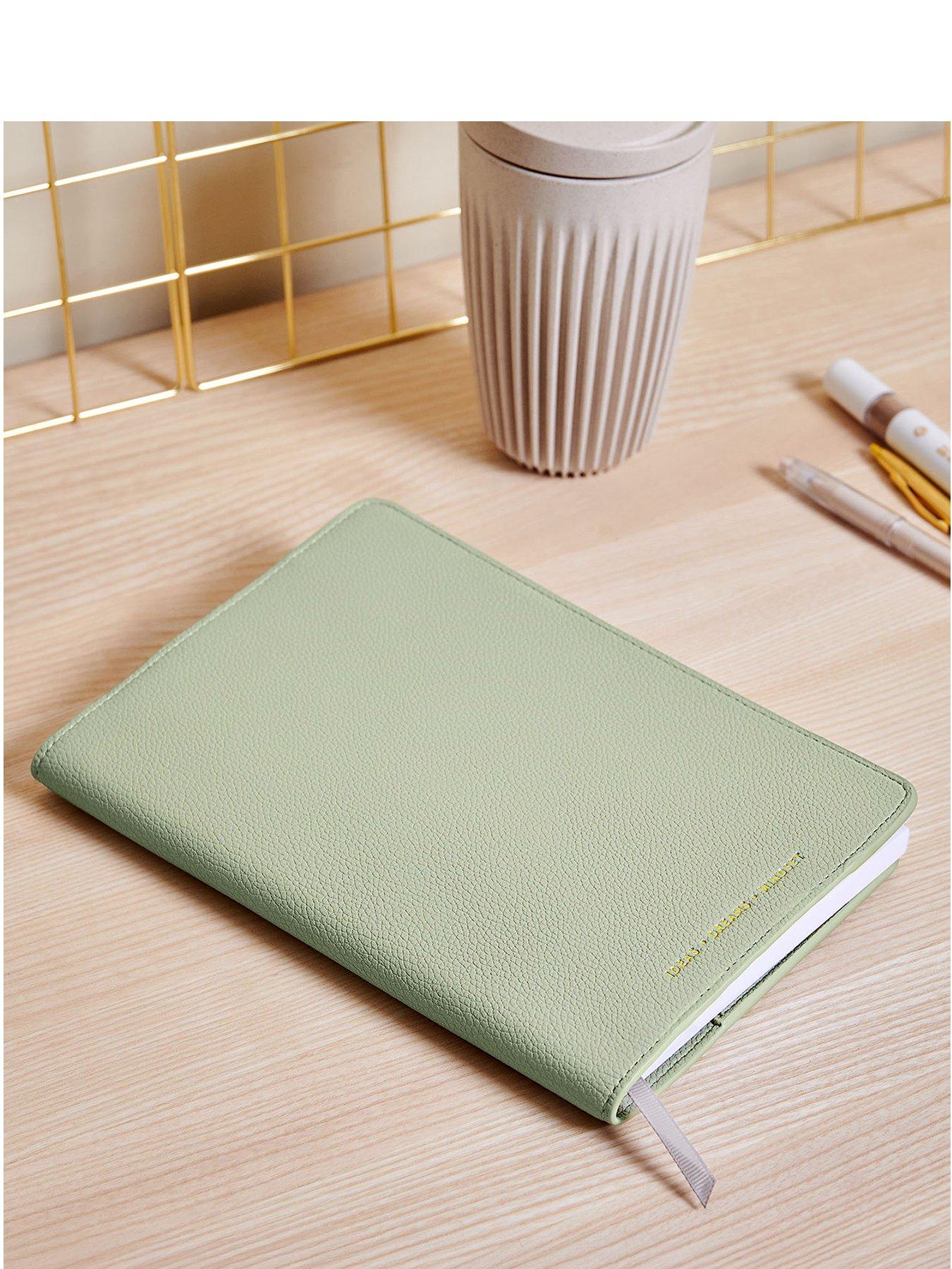 Katie Loxton NOTEBOOK COVER AND A5 LINED NOTEPAD , IDEAS DREAM MINDSET , Sage , 22cm x 15.9cm x 1.5cm
