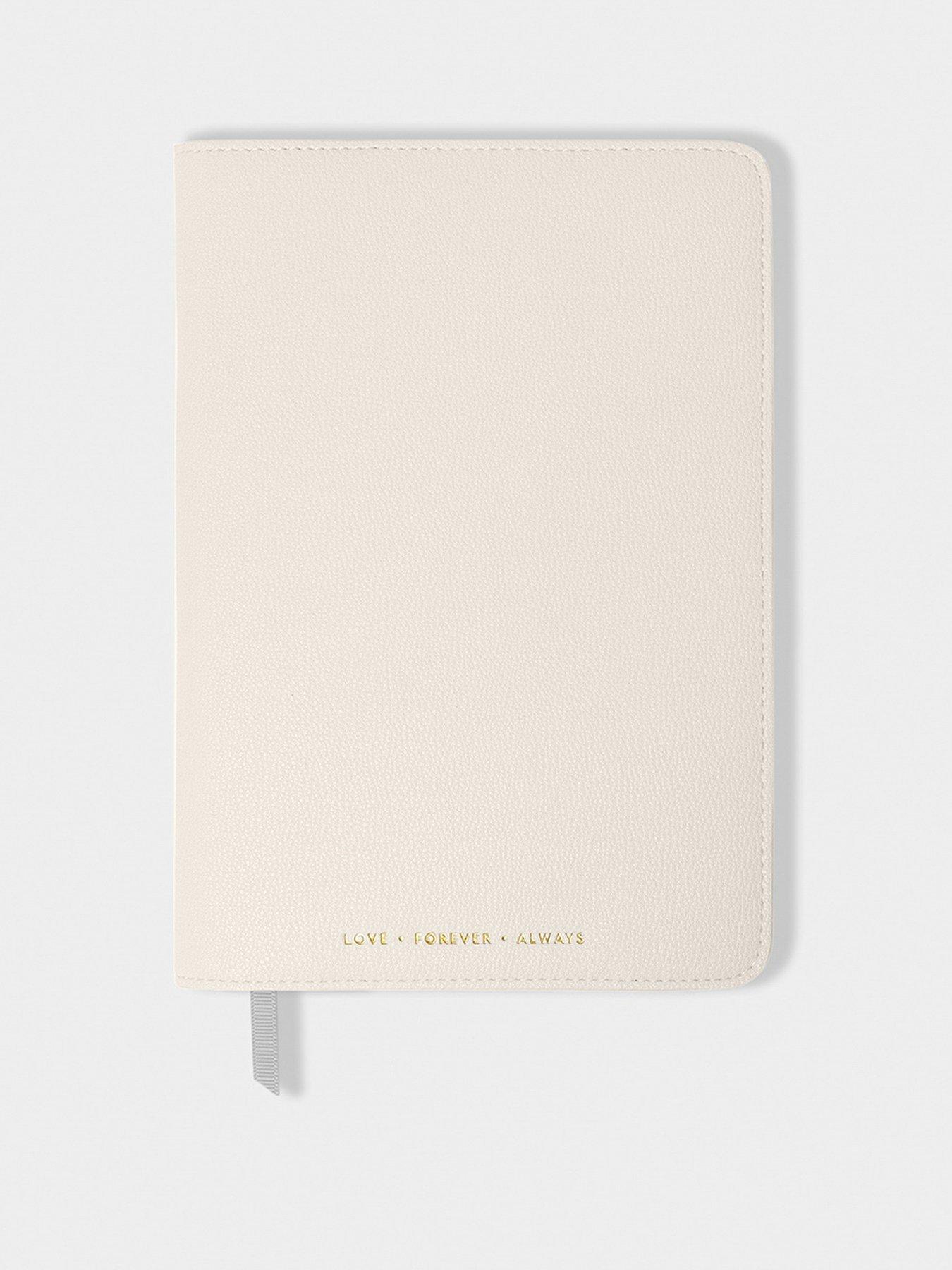 Katie Loxton NOTEBOOK COVER AND A5 LINED NOTEPAD , LOVE FOREVER ALWAYS , Off White , 22.2cm x 15.9cm x 1.5cm