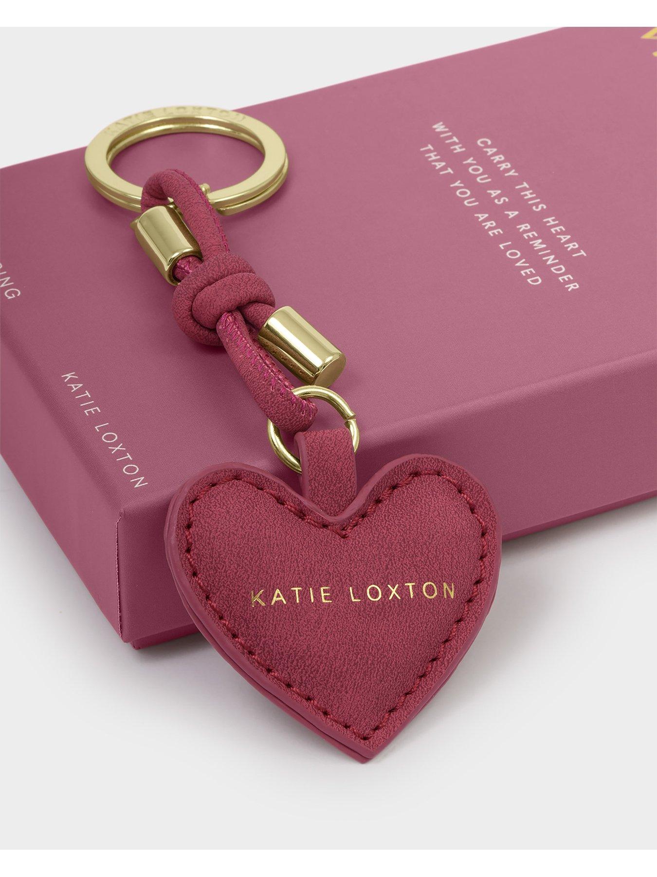 Image 3 of 5 of Katie Loxton KEY TO MY HEART GIFT BOXED KEYRING , Raspberry Pink Suedette , 7cm x 0.7cm