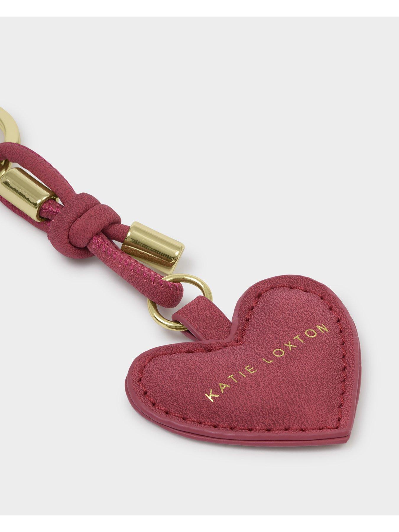 Image 4 of 5 of Katie Loxton KEY TO MY HEART GIFT BOXED KEYRING , Raspberry Pink Suedette , 7cm x 0.7cm
