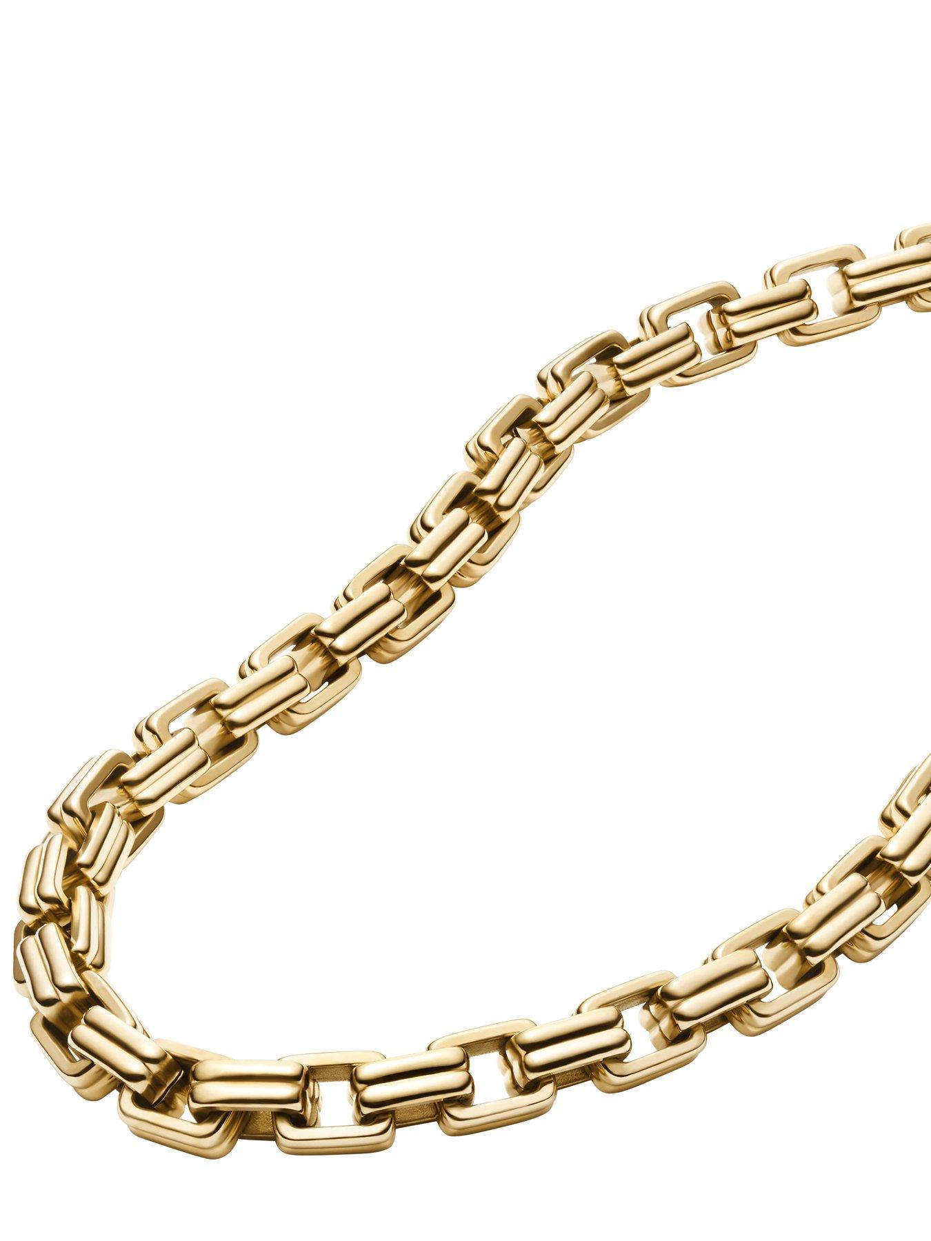 Image 2 of 5 of Fossil Womens Raquel Bold Chains Gold-Tone Stainless Steel Chain Necklace, JF04954710