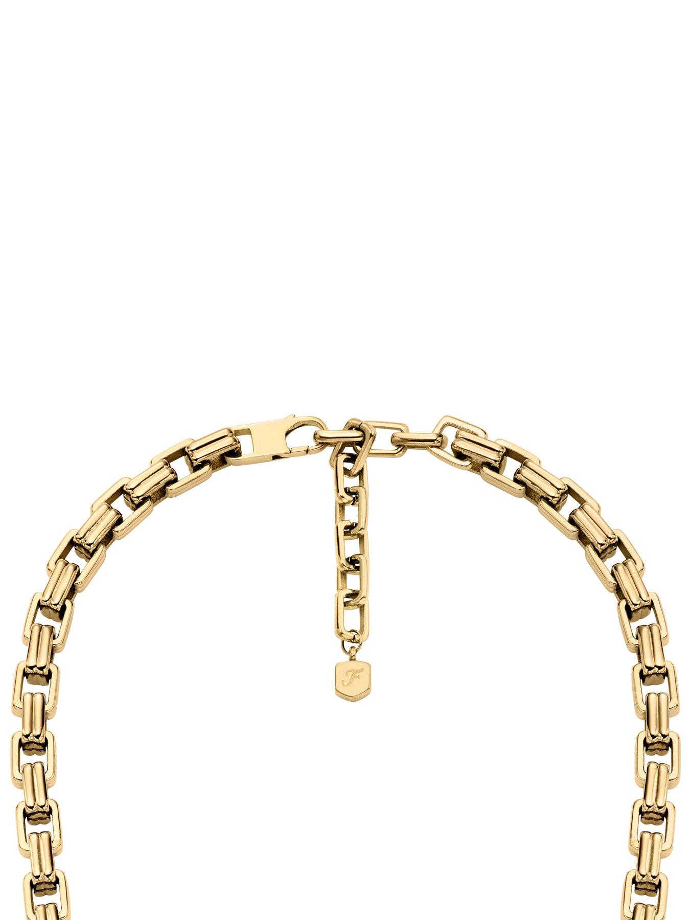 Image 5 of 5 of Fossil Womens Raquel Bold Chains Gold-Tone Stainless Steel Chain Necklace, JF04954710