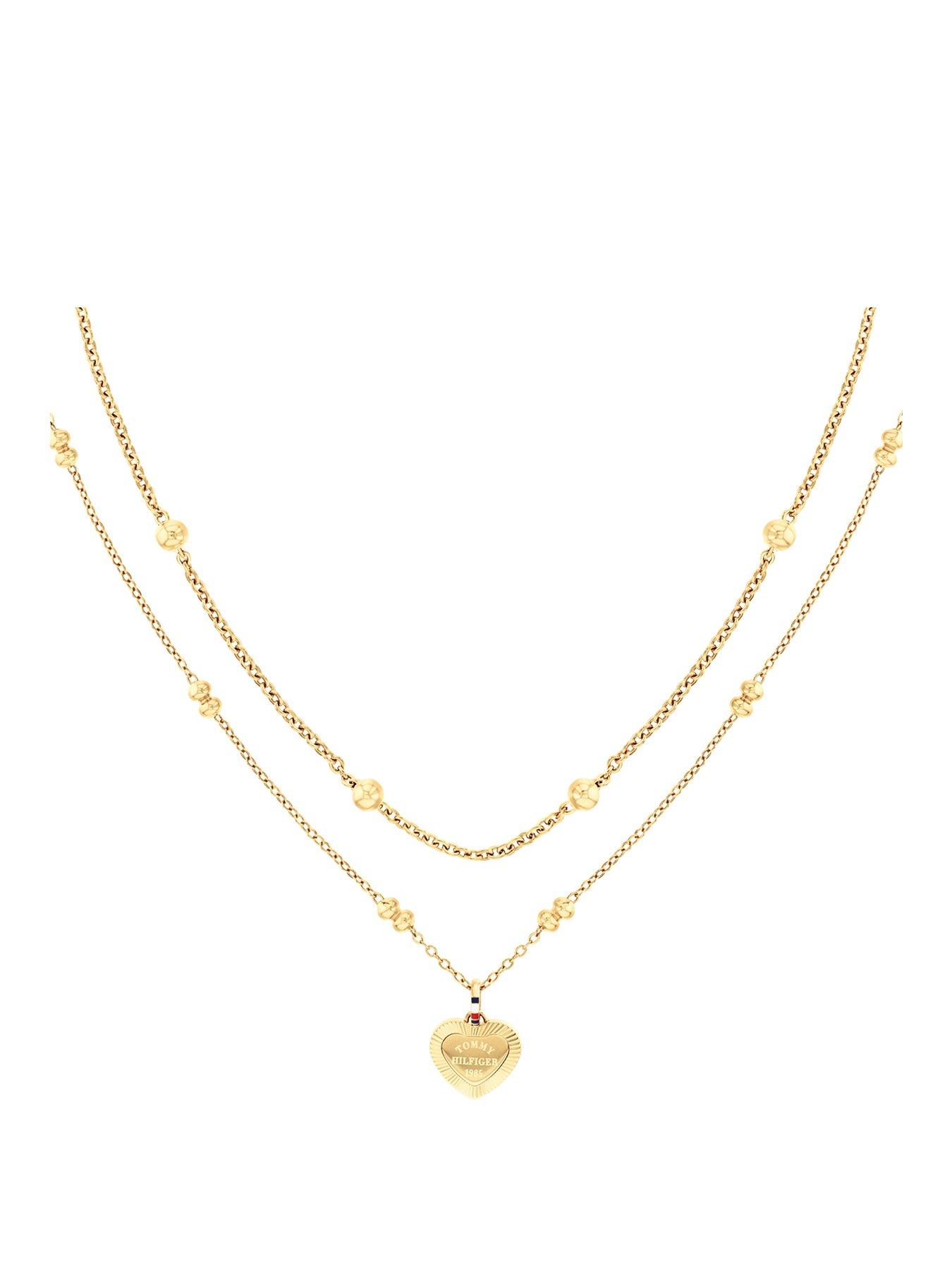 Tommy Hilfiger Tommy Hilfiger Womens Gold Plated  Layered Chain Necklace
