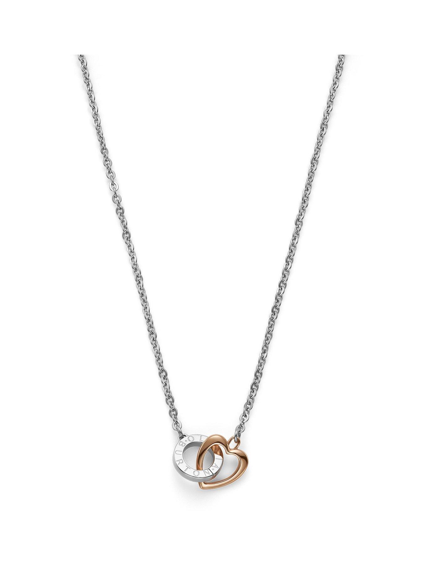 Olivia Burton Stainless Steel  &  Rose Gold IP Kindred Interlink Necklace