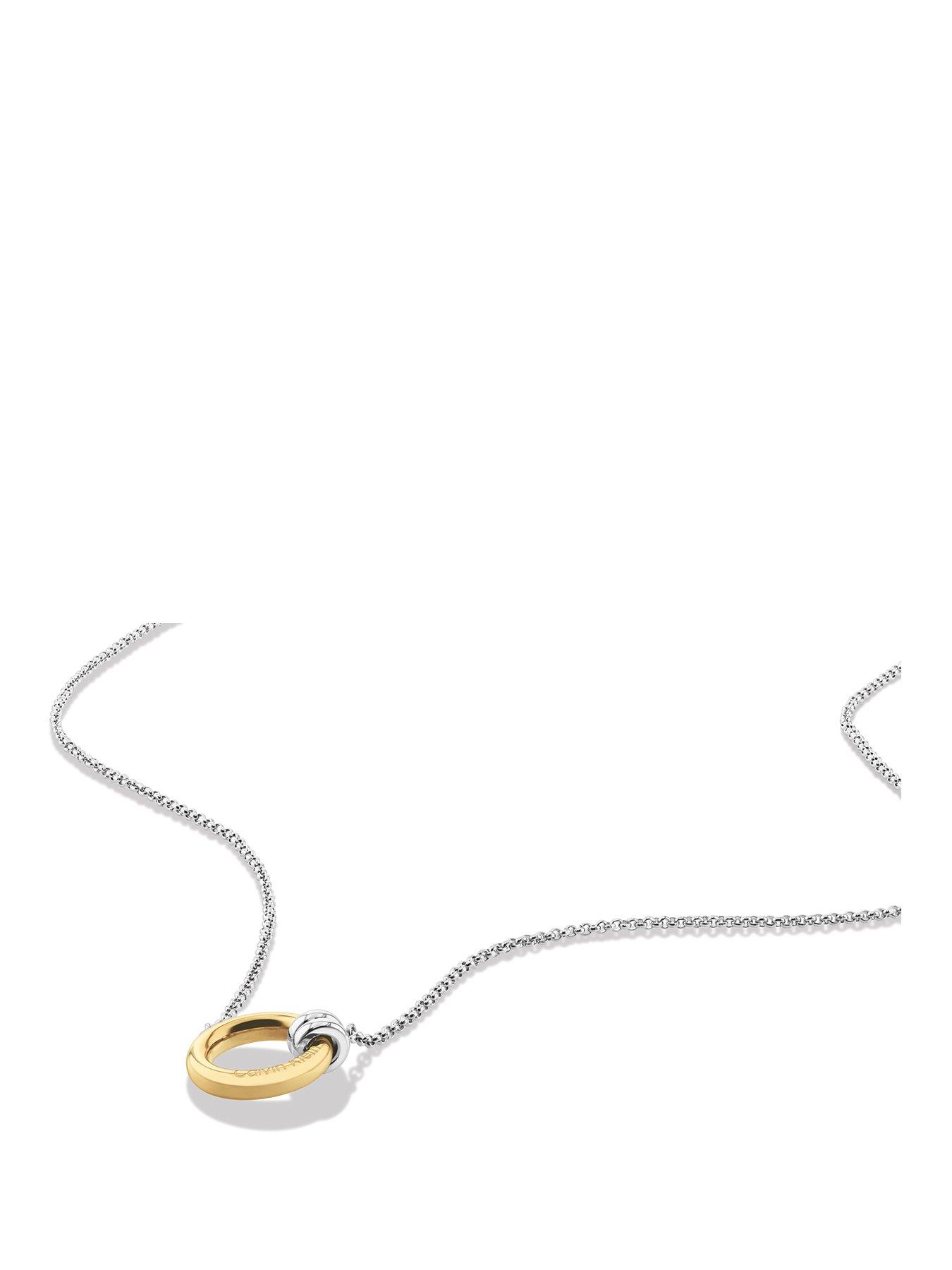 Calvin Klein Womens CK Duality Stainless Steel & Gold Plated Necklace