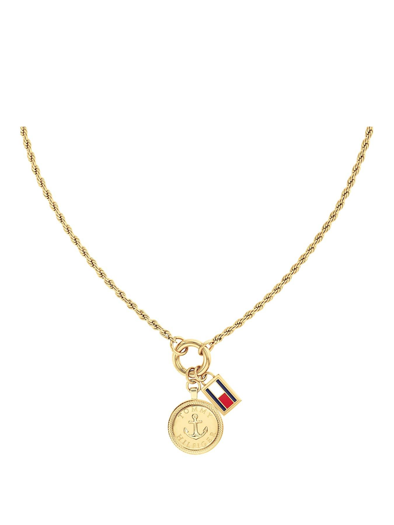 Tommy Hilfiger Womens Gold Plated Nautical Charm  Necklace