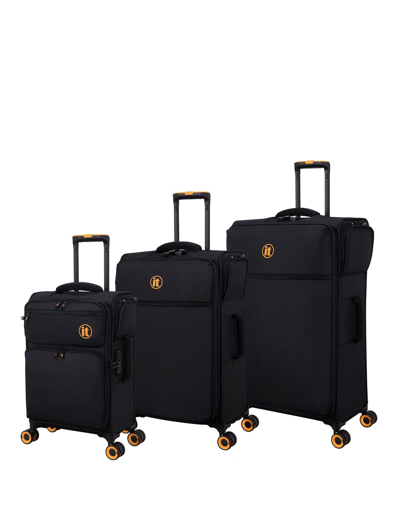 It Luggage Simultaneous Black Connectable Suitcase Set
