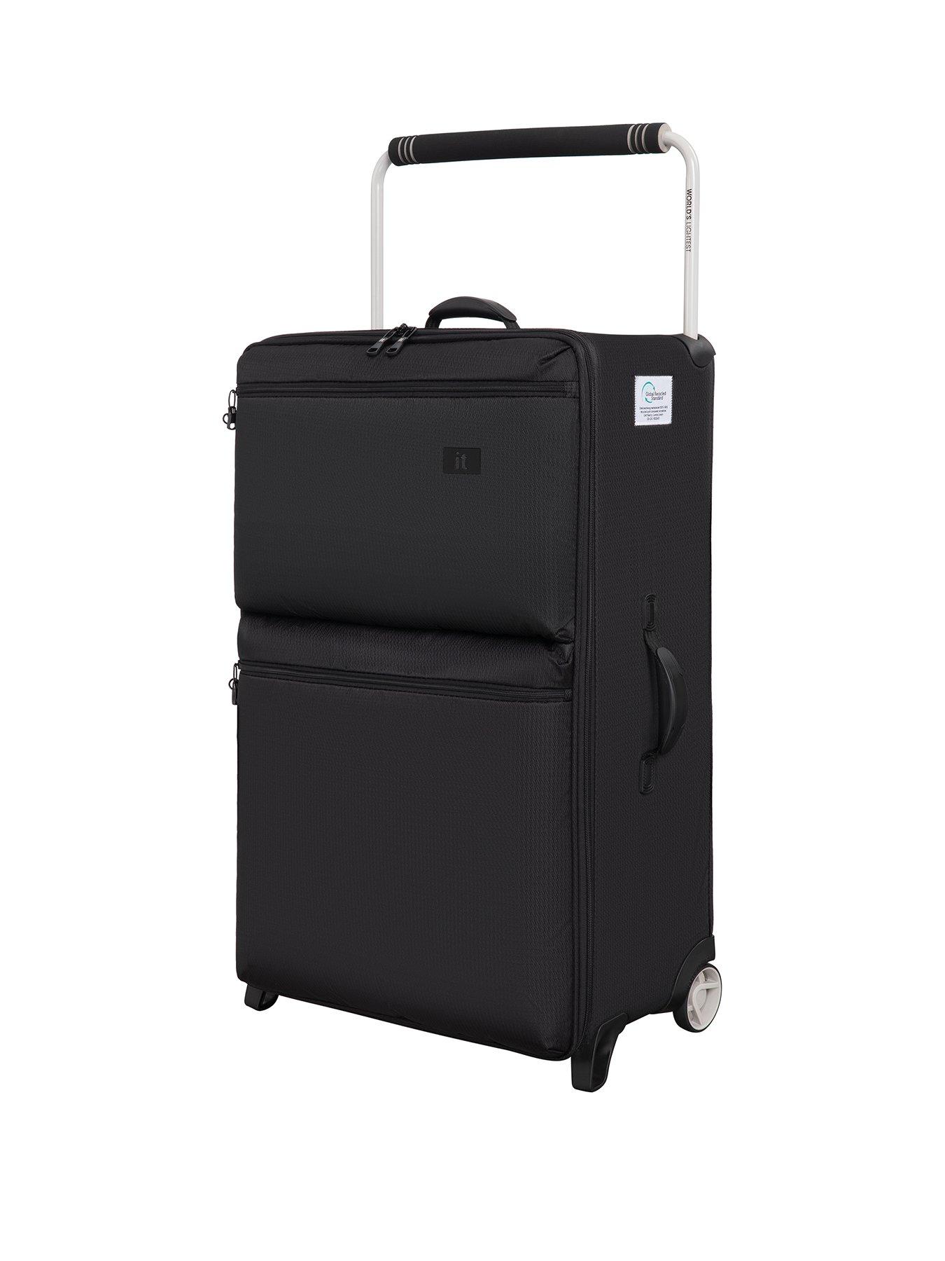 Image 1 of 6 of it Luggage Popstar Black World's Lightest Wide Handle Large Suitcase