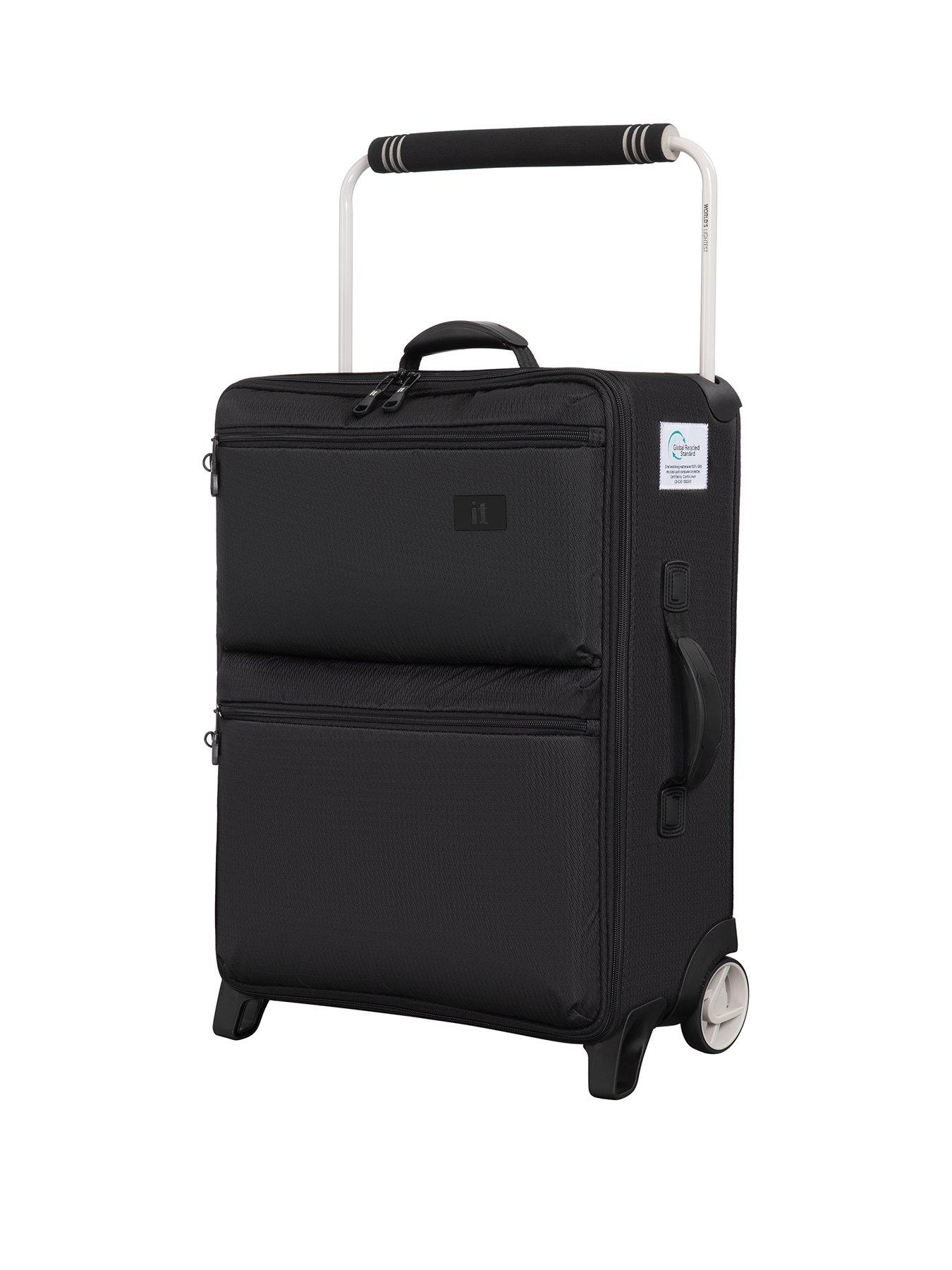 Image 1 of 6 of it Luggage Popstar Black World's Lightest Wide Handle Cabin Suitcase